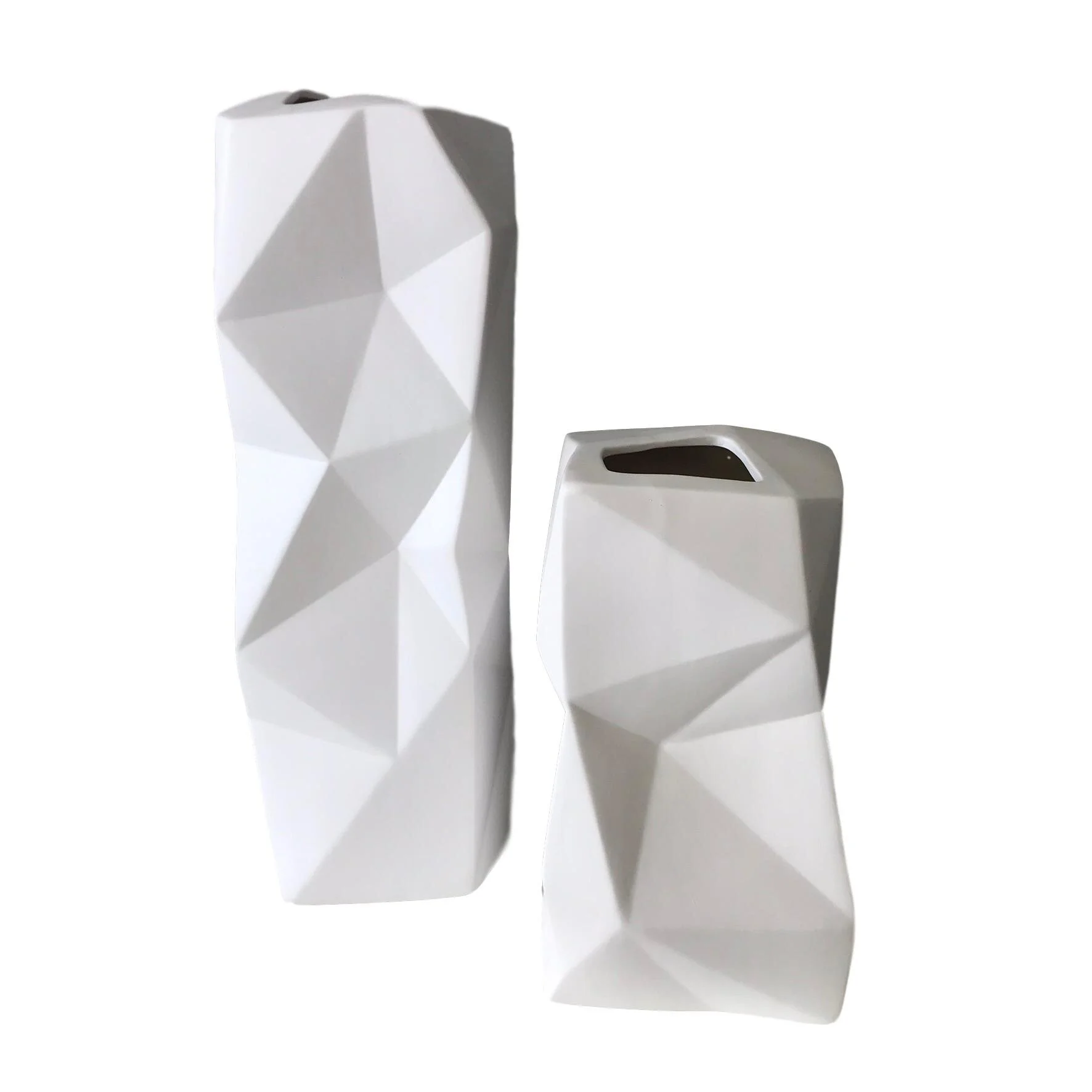 White Ceramic Origami Vases