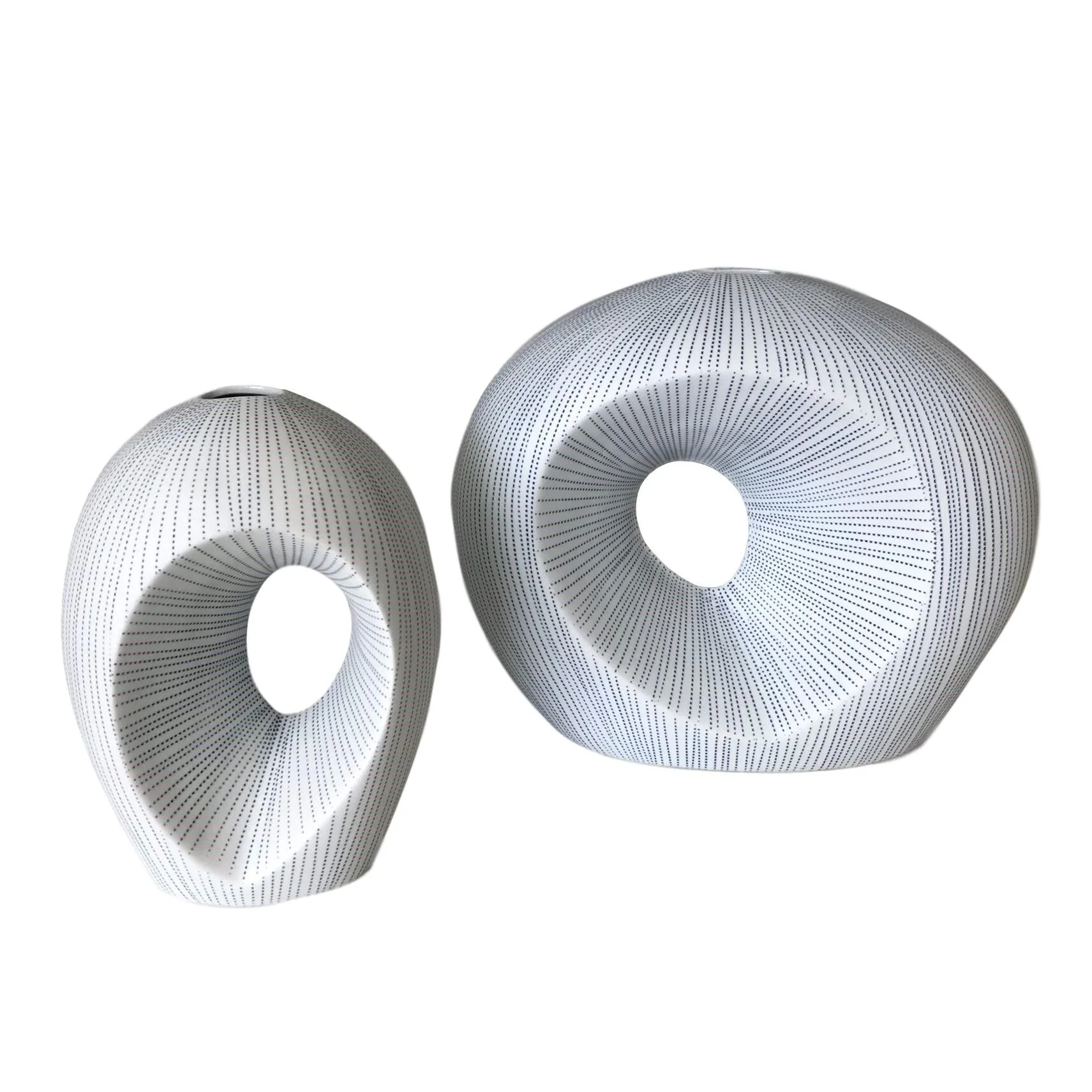 Modern Ceramic Vases, Blue Dot