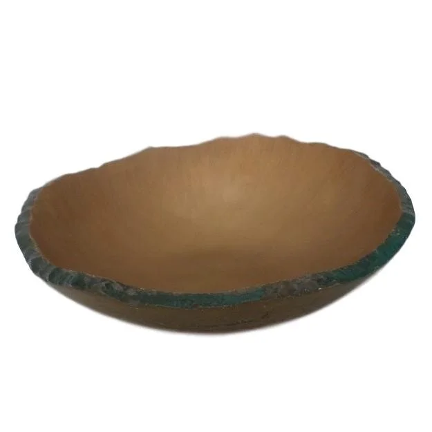 Rough Edge Glass Bowl, Gold