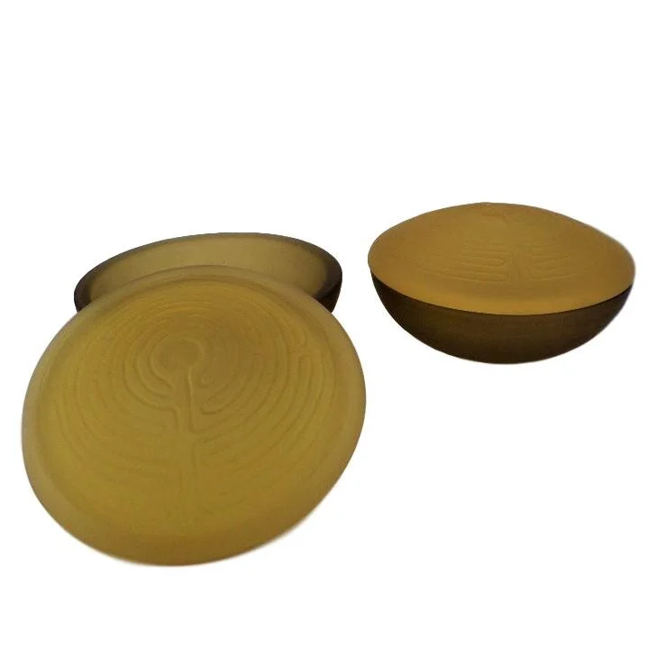 Maze Lidded Bowls, Amber