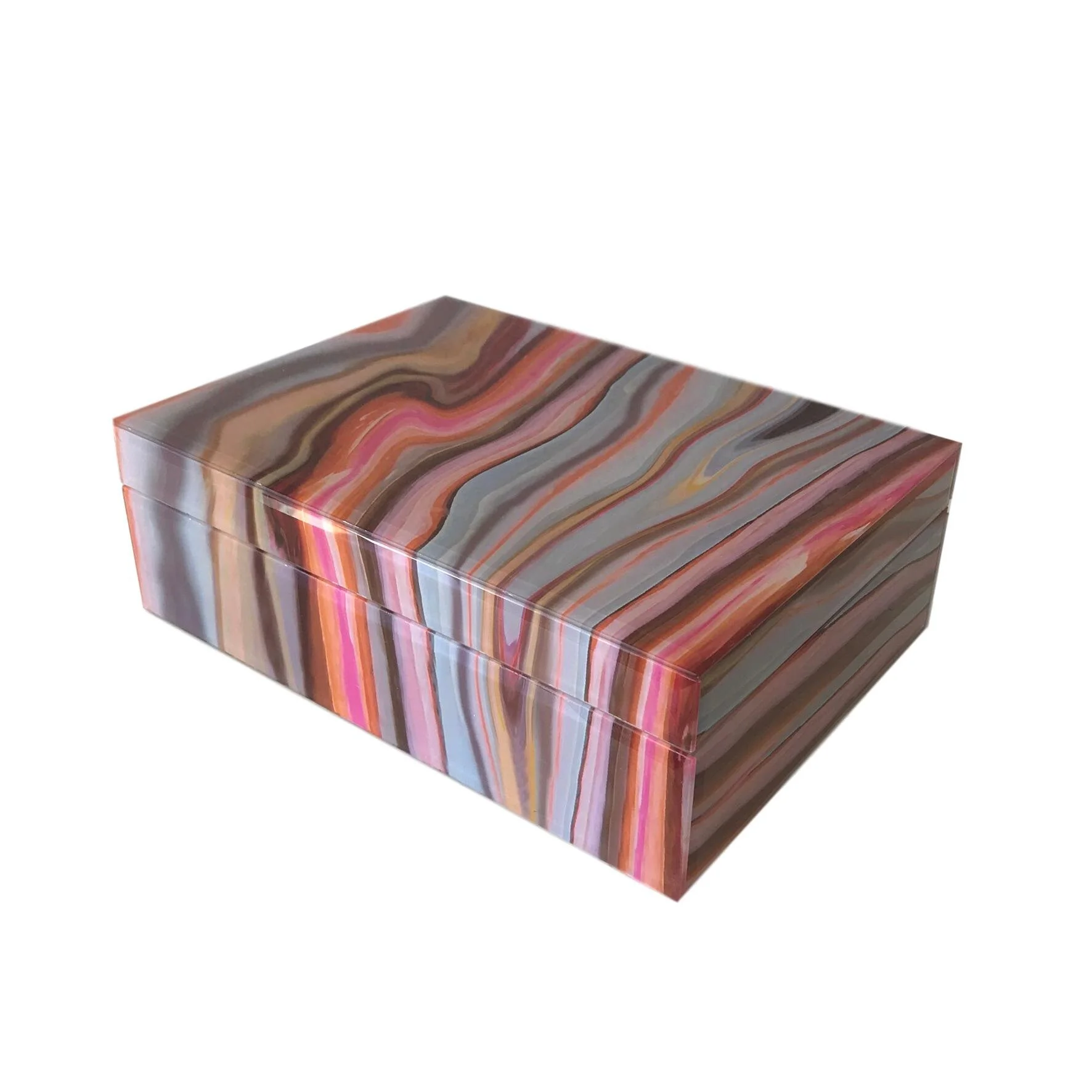 Agate Pattern Box - Pink, Gray