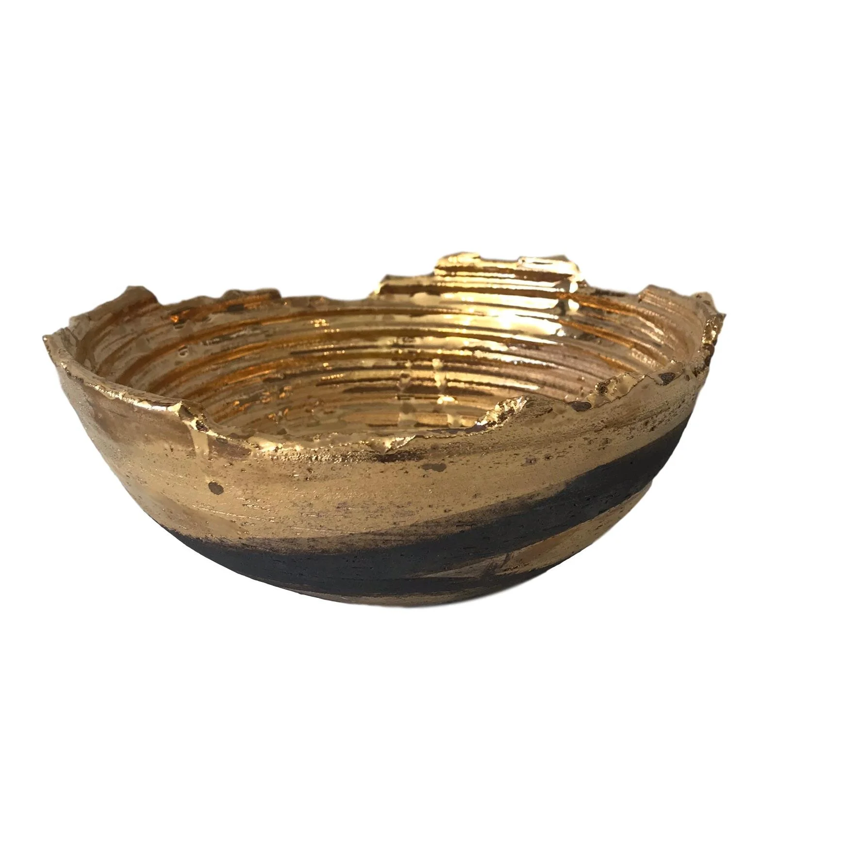 Tatiana Bowl, 23K Gold and Matte Charcoal