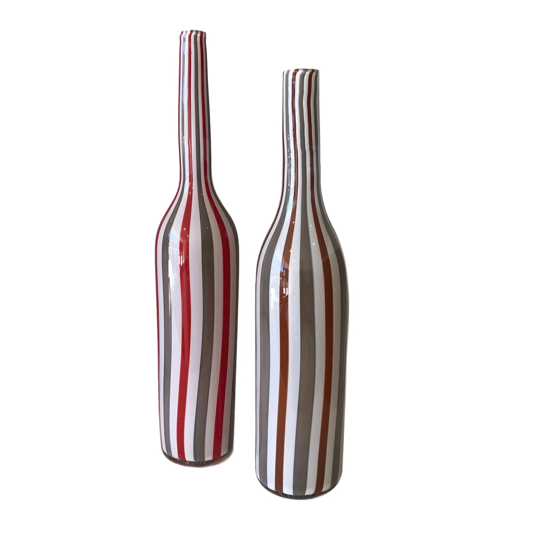 Striped Bottles - Gray, White and Red