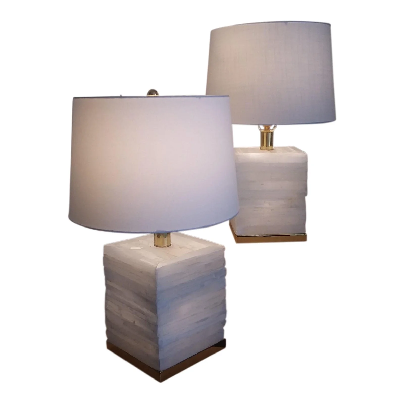 Aria Cube Selenite Lamps by Ron Dier