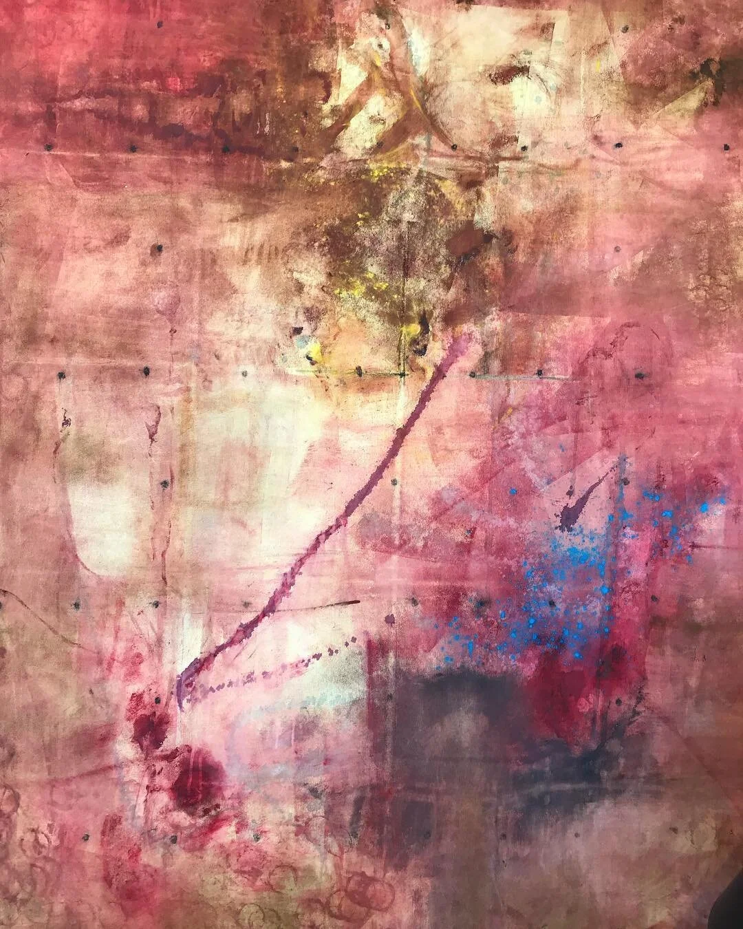 Ruth Gonzalez Abstract Painting, Rose