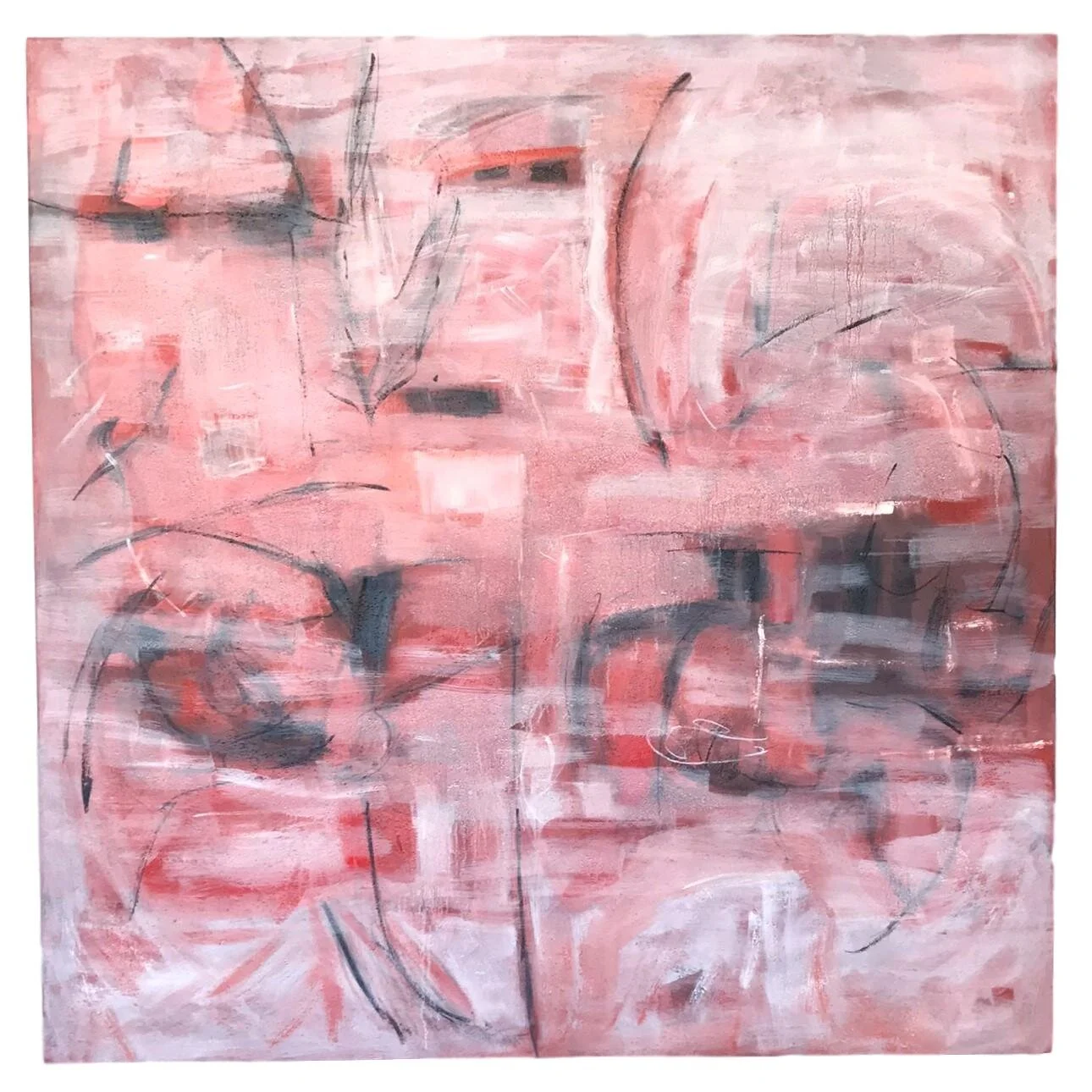 Ruth Gonzalez Abstract Painting, Coral