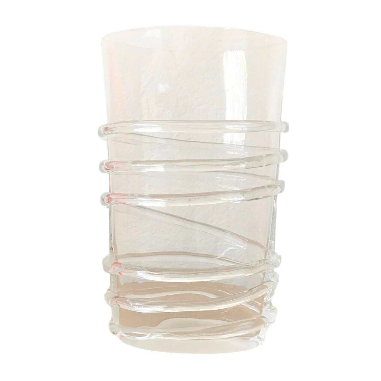Murano Glass Spiral Vase, Clear 