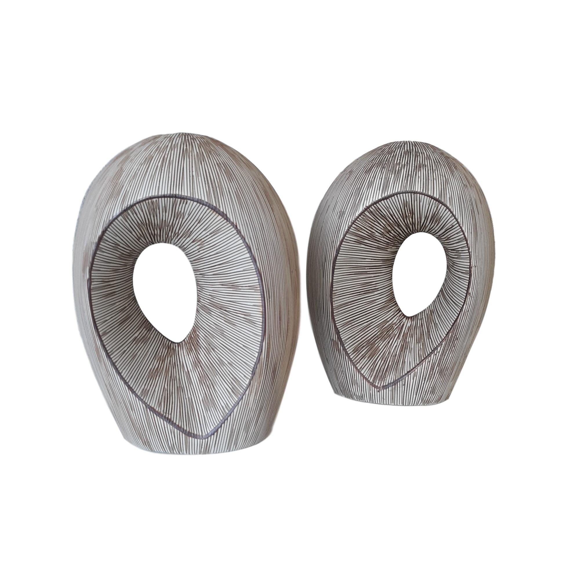 Modern Ceramic Vases, Brown Stripe