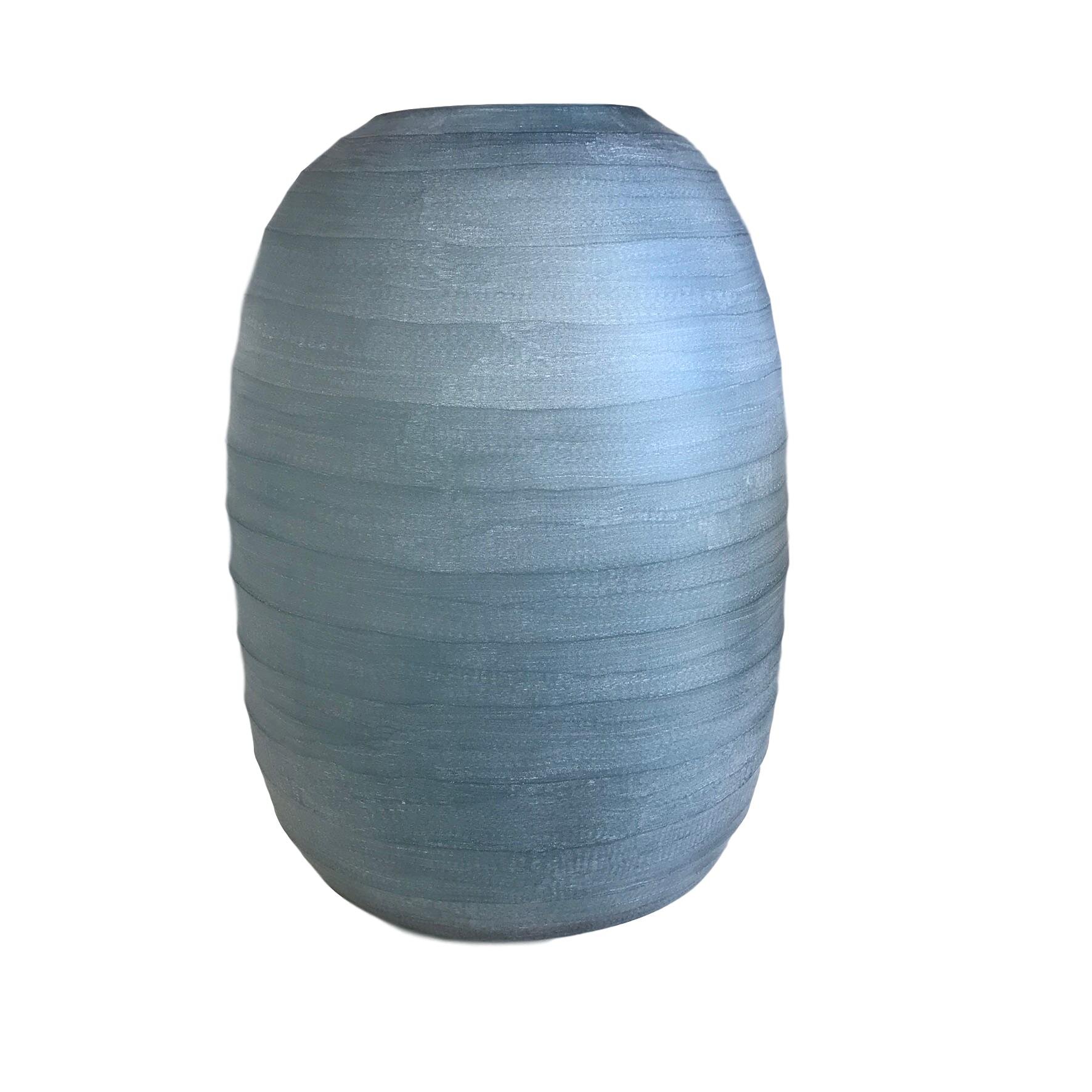 Belly Vase, Large Frosted Indigo