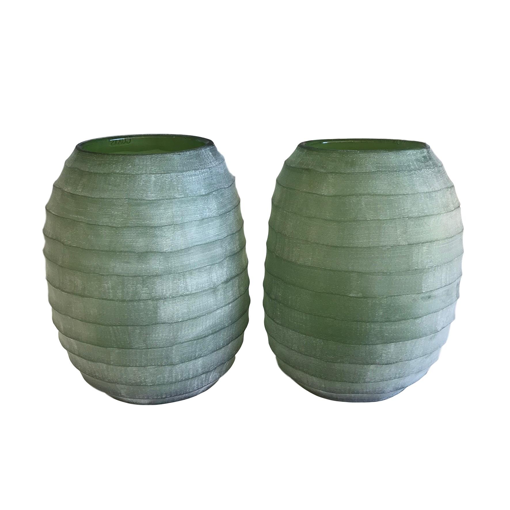 Belly Vases, Frosted Moss Green