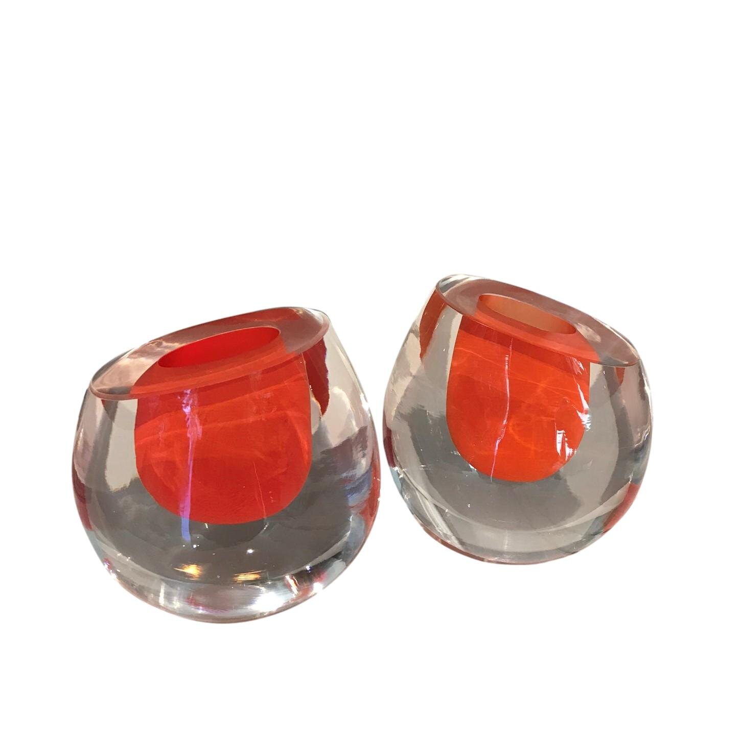 Small Sommerso Vases - Tangerine