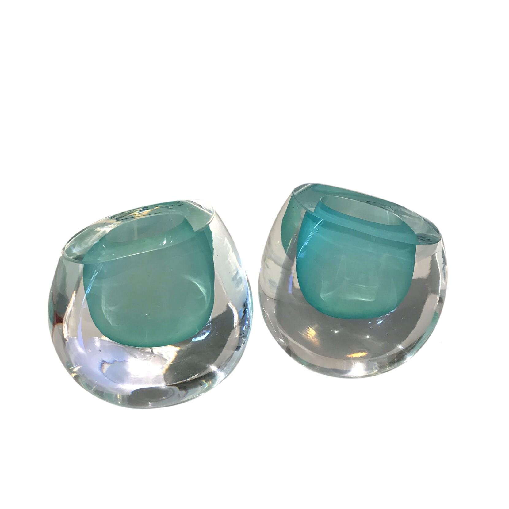 Small Sommerso Vases - Aqua