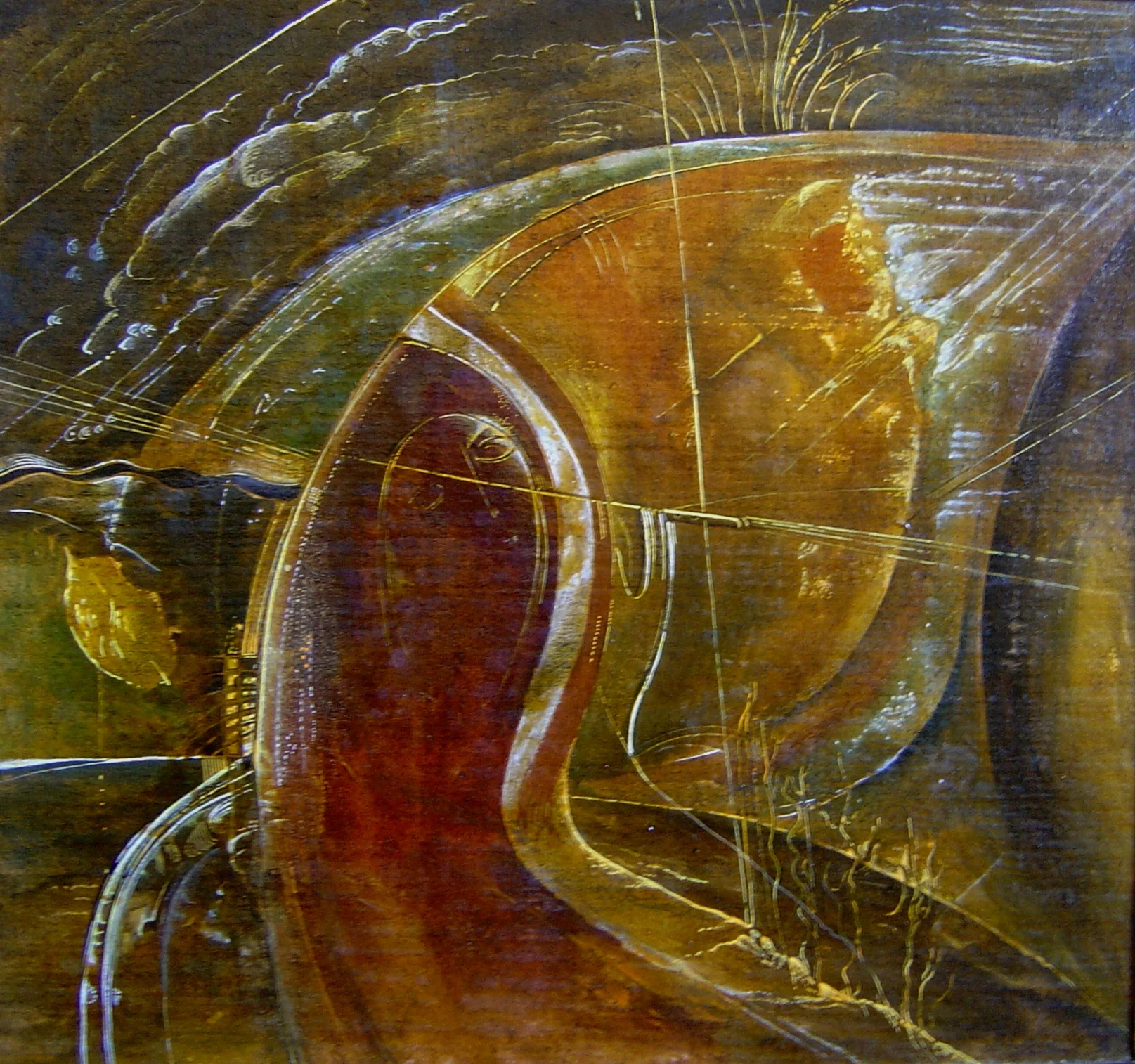 Shepherd, primed cardboard, author's technique, 1994