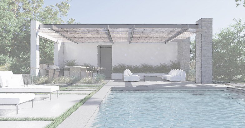 Rendering for hilltop pool house in Calistoga, swipe to see construction photos and incredible view.
.
.
#sfarchitect #winecountryhomes #studionea