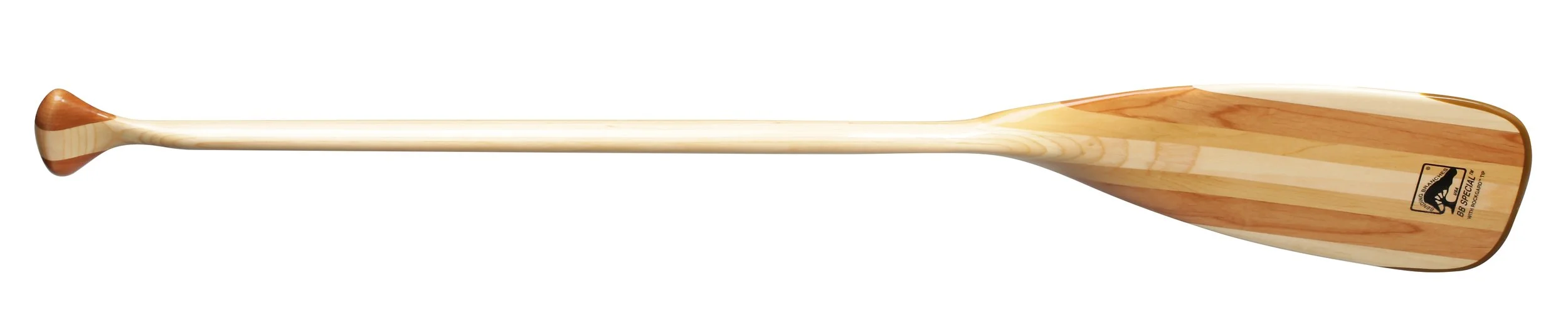 BB Special: The BB Special has a bent shaft for a more efficient paddle stroke on flat water, letting you go further with less muscle fatigue. This paddle has a seven-laminate blade that is handcrafted of basswood, maple and red alder, and is made entirely in Osceola, Wisconsin. For added durability, the BB Special blade also has Bending Branches’ Rockgard® edge protection. Some of the most experienced paddlers find that the BB Special bent shaft wood canoe paddle has flat water cruising performance at an unbeatable price.