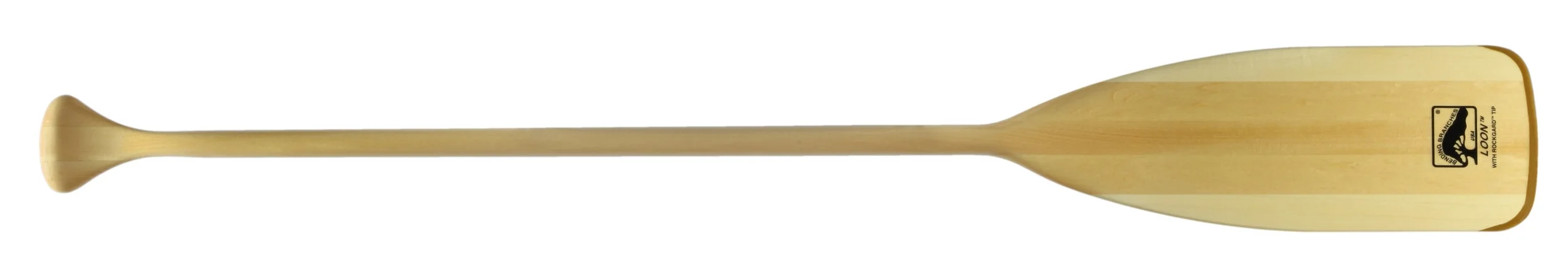 Loon: With its clean and simple lines, the Loon canoe paddle is a great lightweight recreational wood canoe paddle. It has a comfortable palm grip and a five-laminate blade handcrafted of basswood and maple in Osceola, Wisconsin. For additional protection and durability, the Loon’s blade tip is edged with Bending Branches’ proprietary Rockgard® protection. This paddle’s shaft is made of solid, ovalized basswood so it’s durable but not excessive in weight. The Loon has a classic palm grip so it’s comfortable and easy to hold.