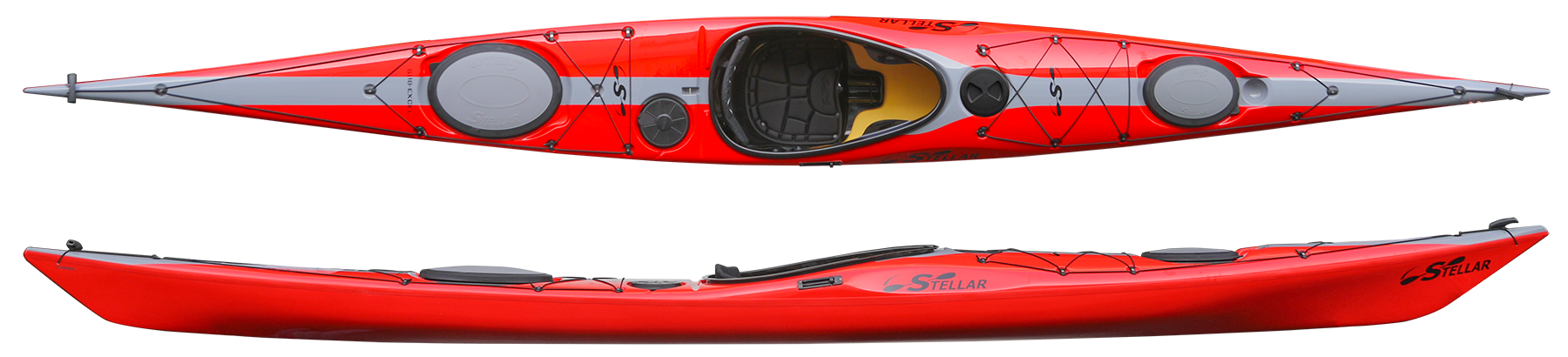 SI18 Intrepid and SILV: Sea Kayak, a very capable and more traditional hull design. Hard chines, a defined keel and a retractable skeg provide excellent handling in the Rock-Gardens or longer adventures. With 3 sealed storage compartments, a small day hatch in front of the cockpit and deck rigging, the Intrepid line provides plenty of storage options and accessibility. A molded seat pad and thigh brace provide comfort and stability when it gets rough.