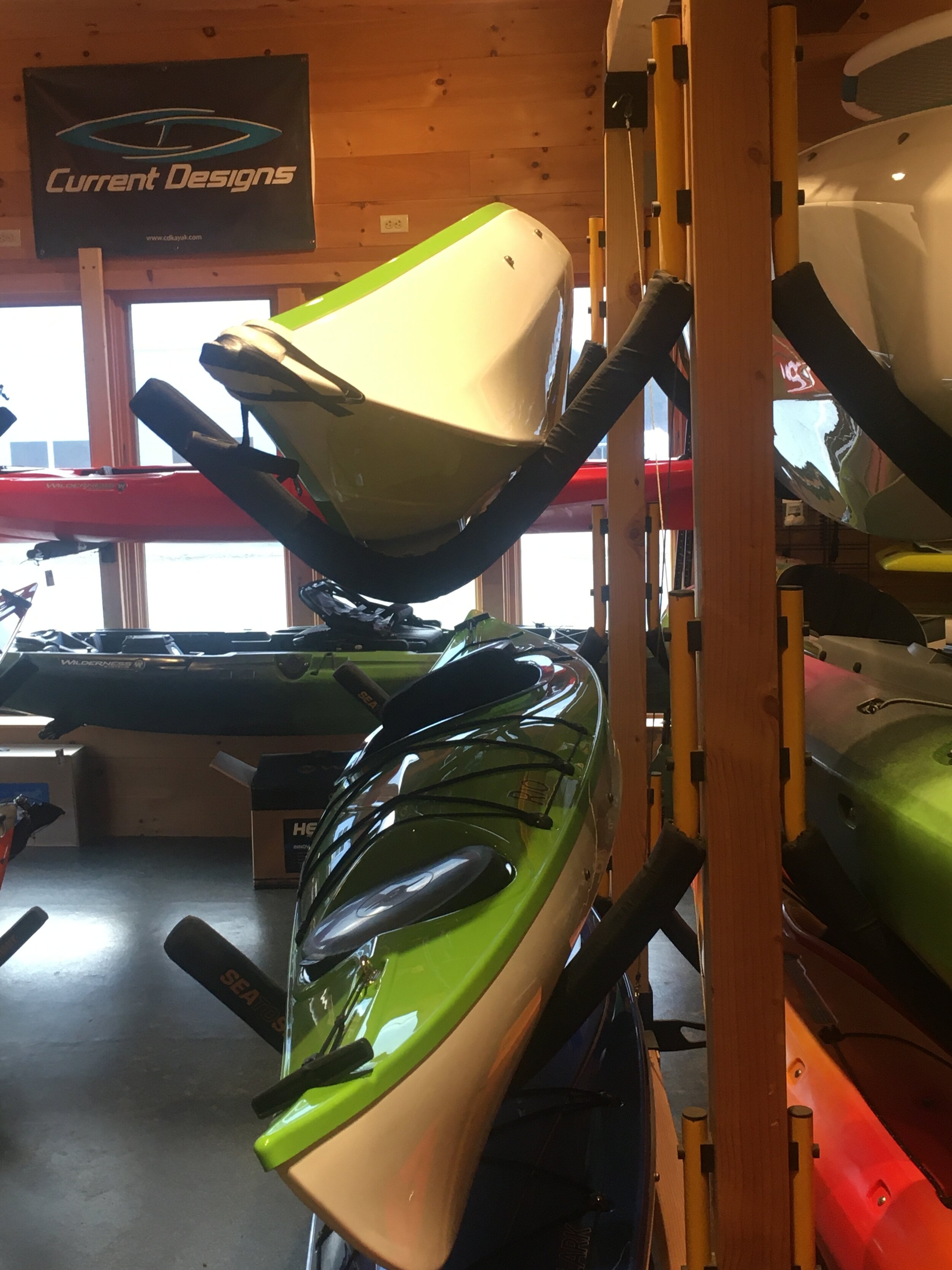 kayak hangers storage on Real Boats Require Real Space Storage And Racks Newbury Kayak Canoe