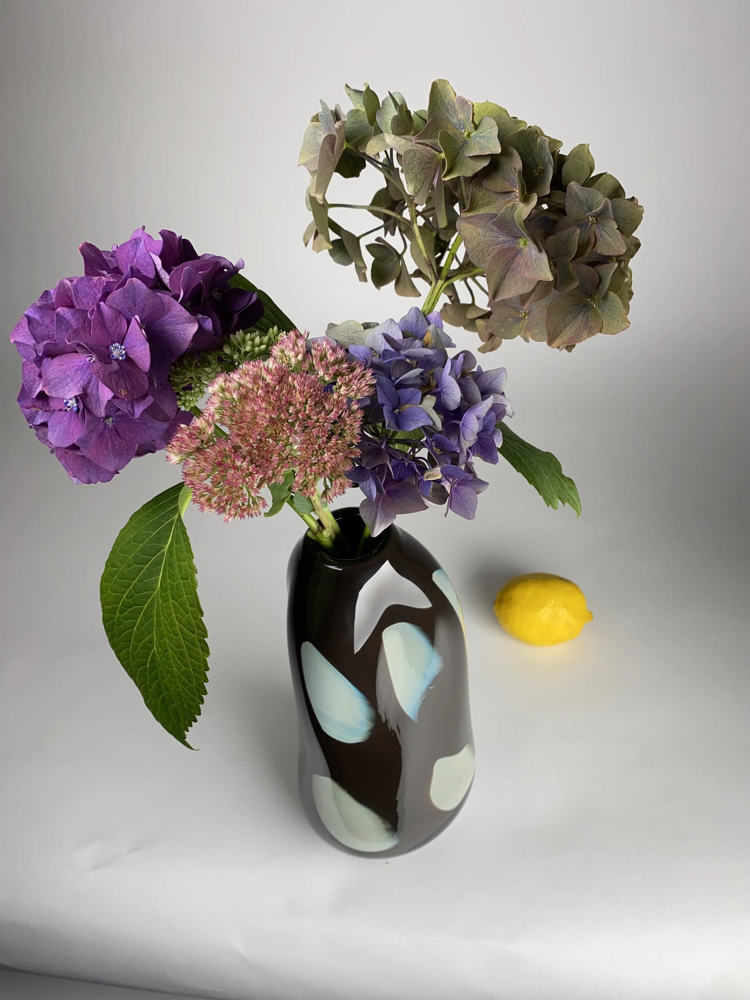 #3   Heavy Black Vase with pools