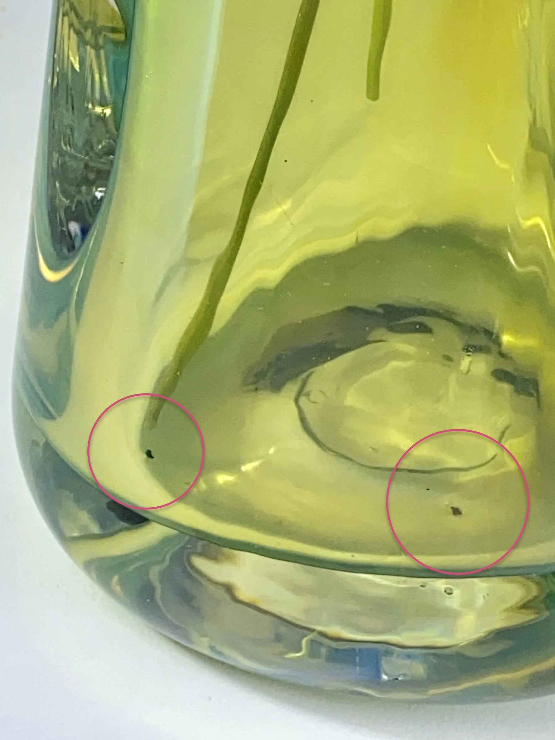 Disc #4  Blue Woodgrain Suspension Vase