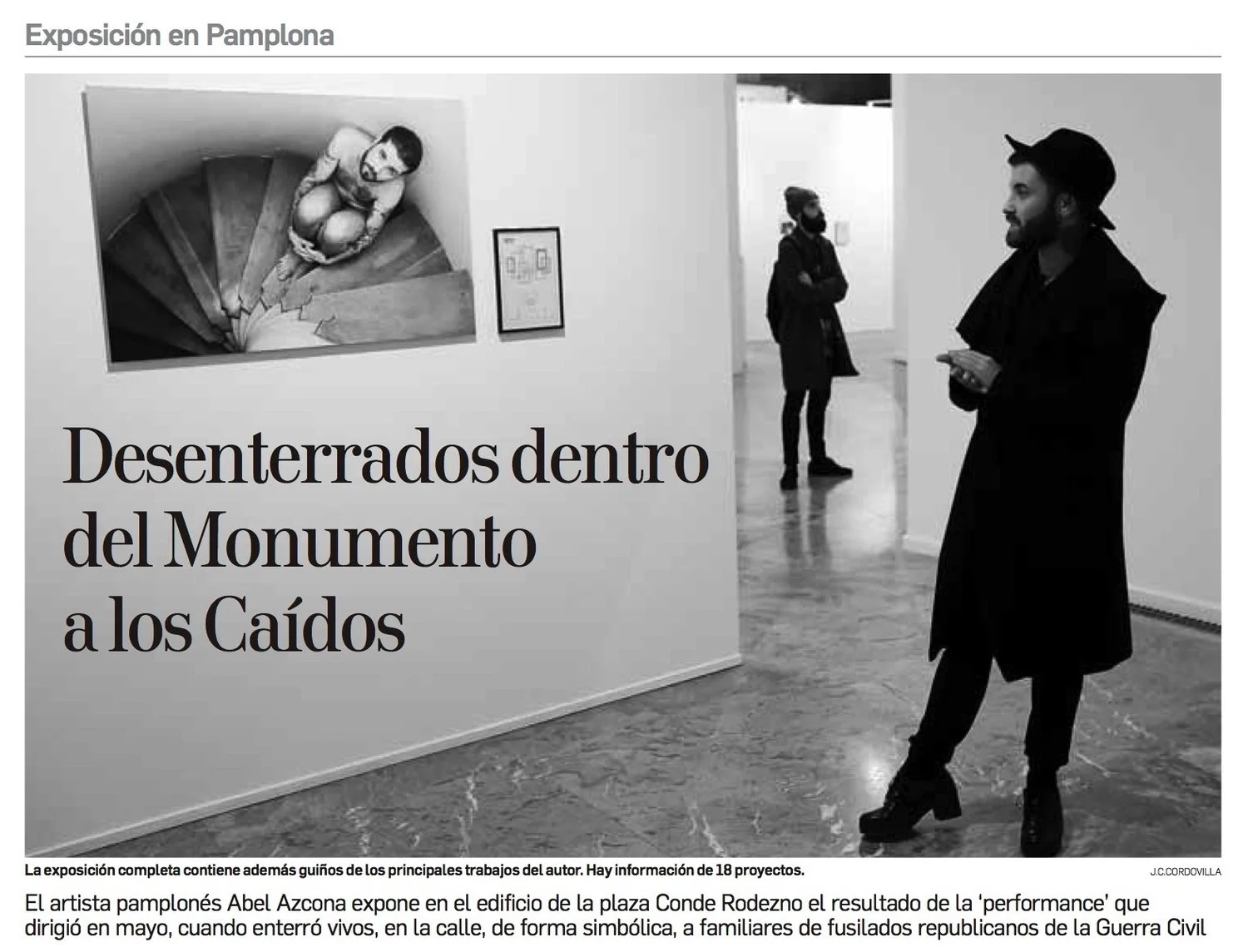 Diario de Navarra, 21 de Noviembre de 2017. Fragmento noticia en papel. PDF Completo . Noticia digital .
