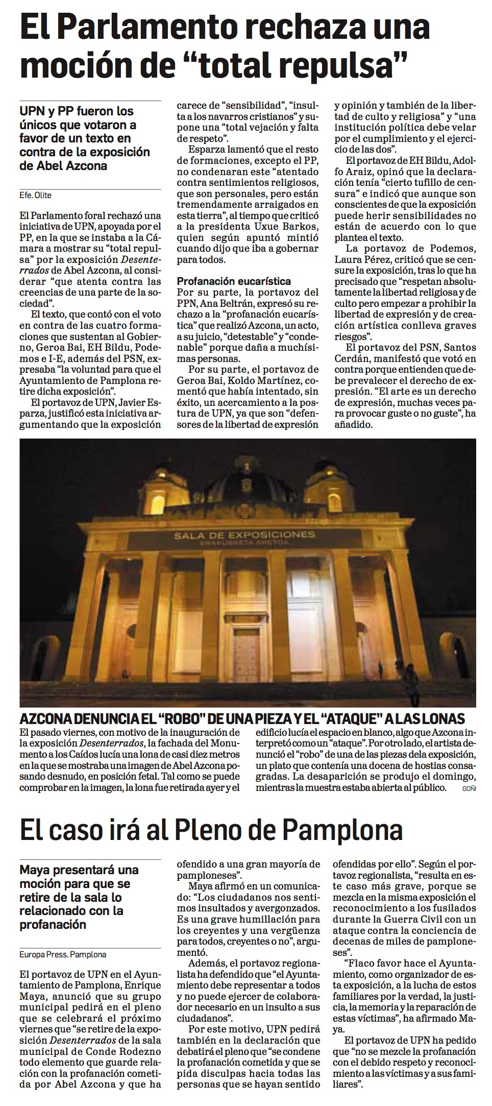 Martes, 24 de Noviembre de 2017. Diario de Navarra.