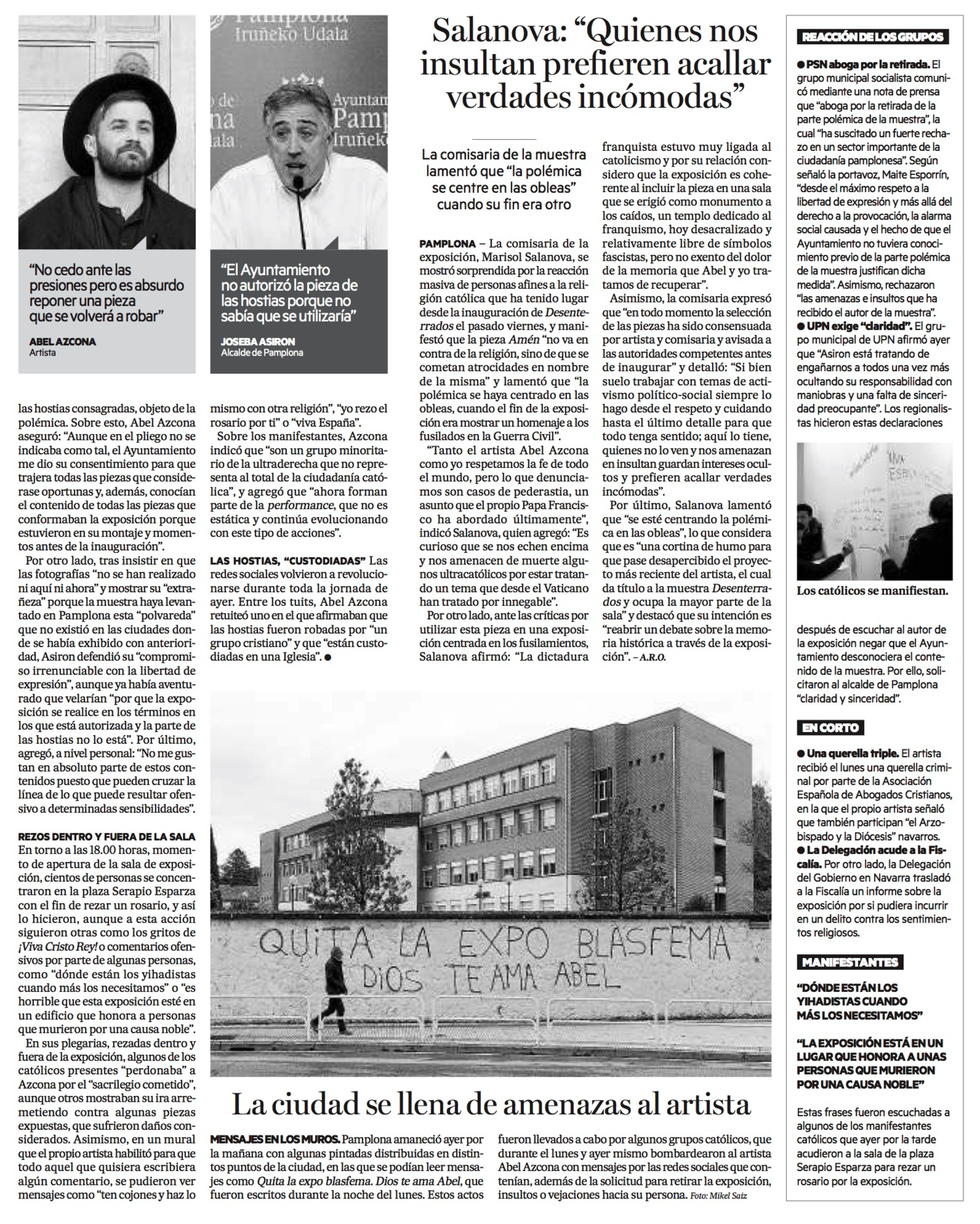 Miércoles, 25 de Noviembre de 2015. Diario de Noticias de Navarra.