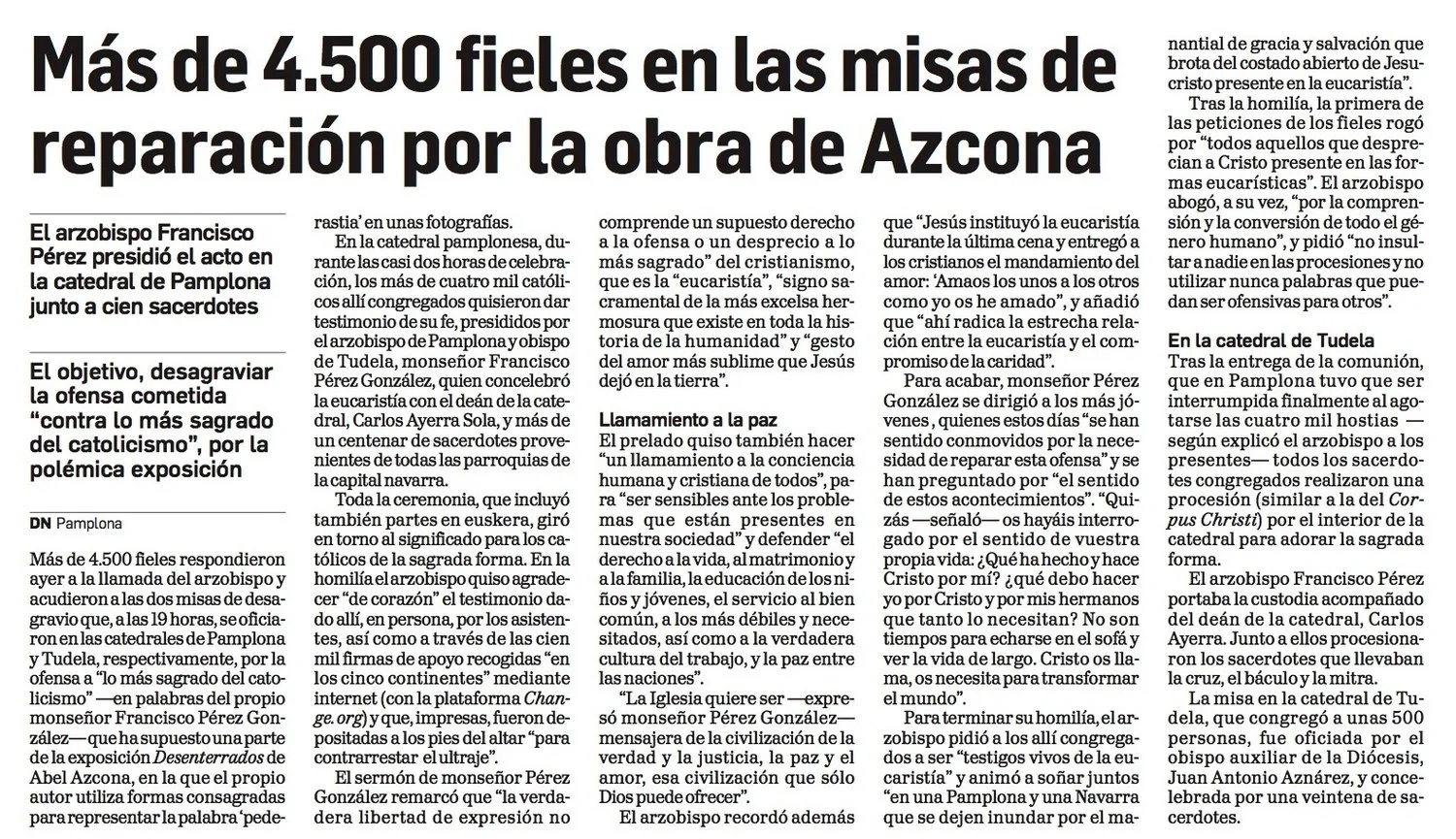 Jueves, 26 de Noviembre de 2015. Diario de Navarra.