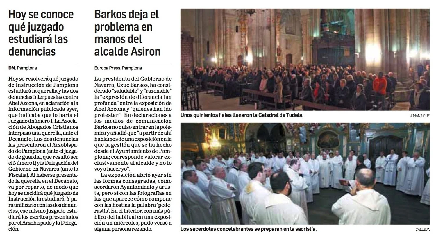 Jueves, 26 de Noviembre de 2015. Diario de Navarra.