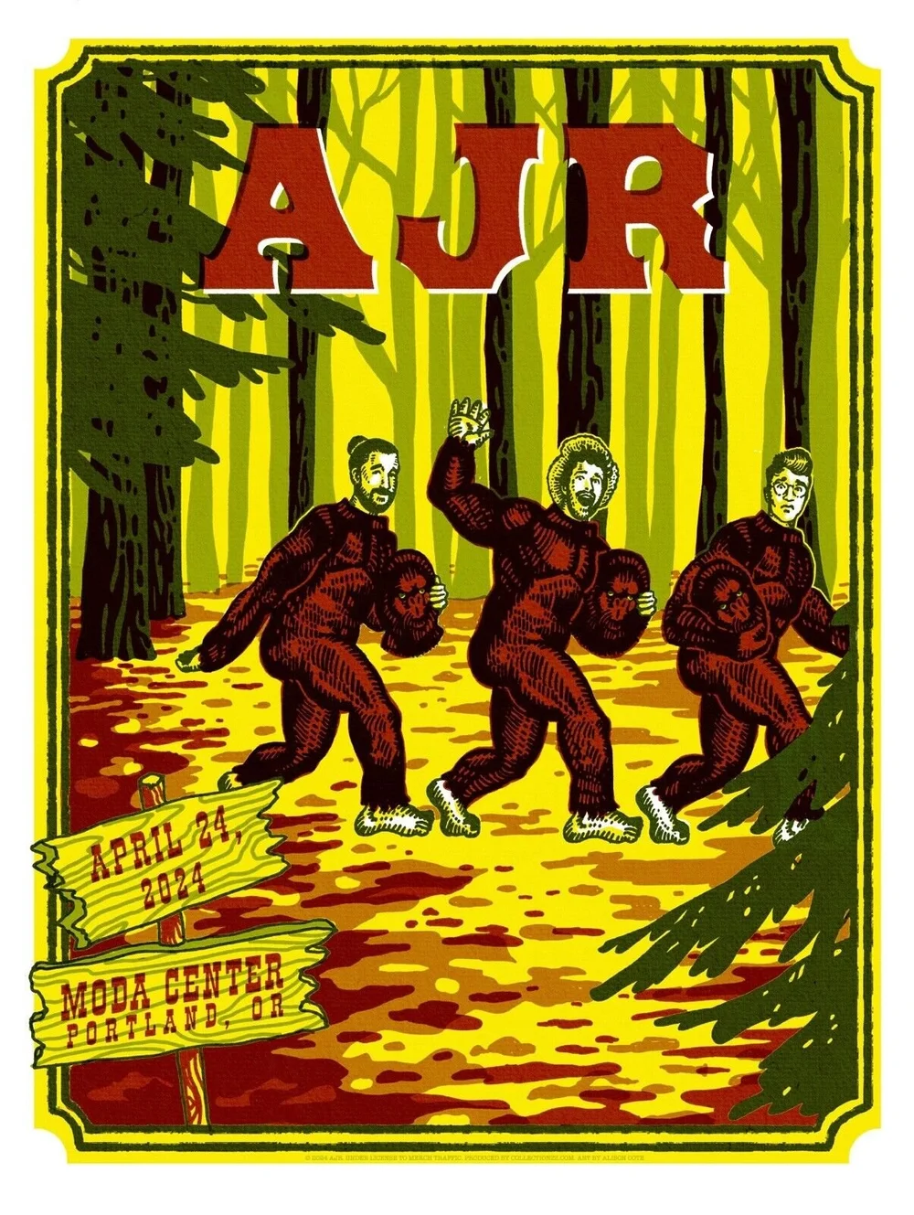 AJR April 24 2024 Tour Poster Portland, OR Limited Edition AP