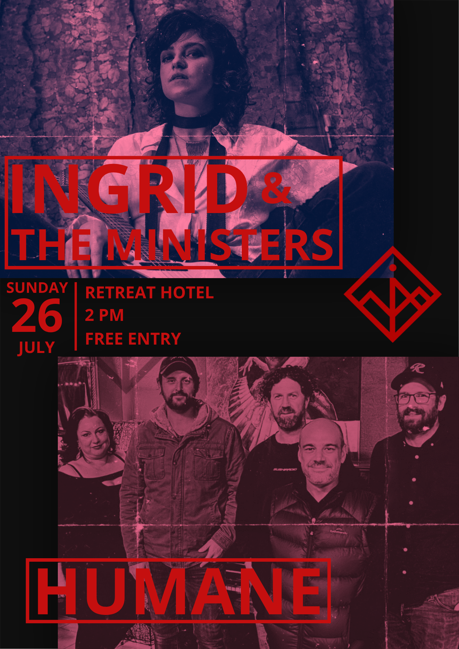 Ingrid &amp; The Ministers with Humane @ The Retreat Hotel