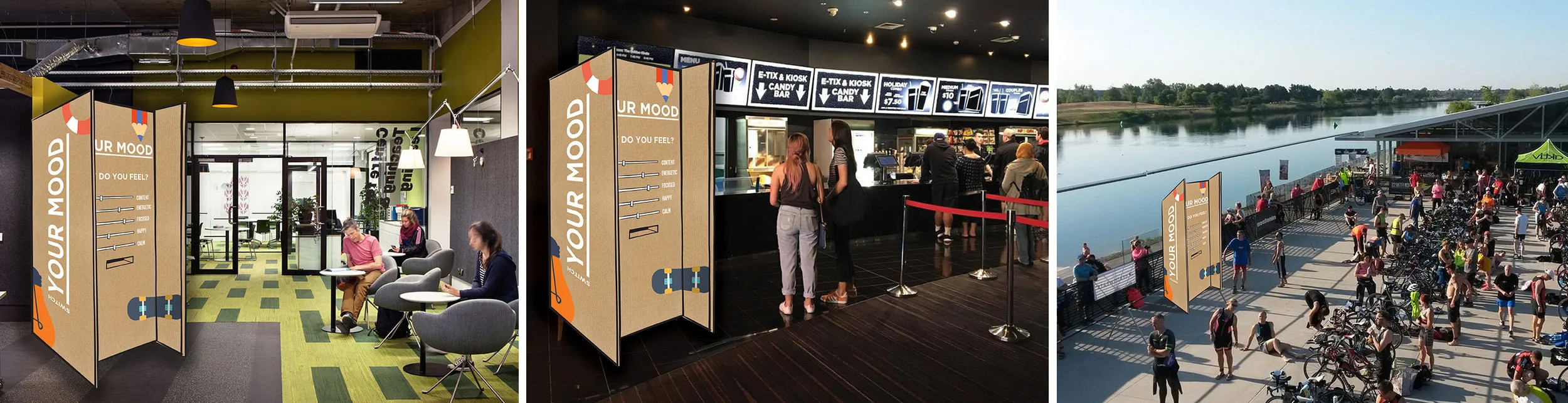 The Switch Booth set up in locations such as a marathon to push the ‘Energise’ flavour, or the cinemas for the ‘Indulge’ flavour.