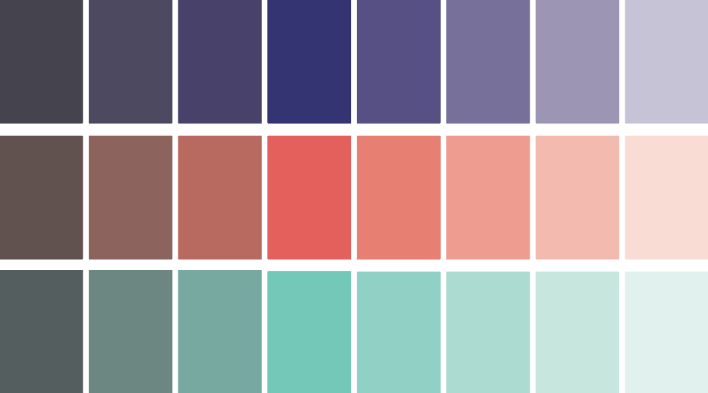 Colour palette used throughout book, including images.