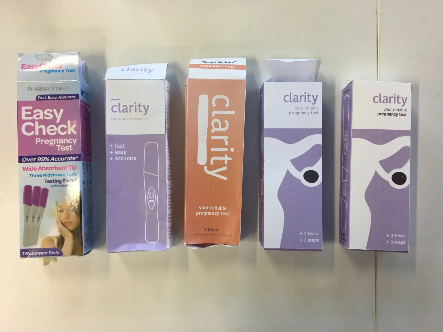 Evolution of prototypes from the original packaging to our redesigned final.