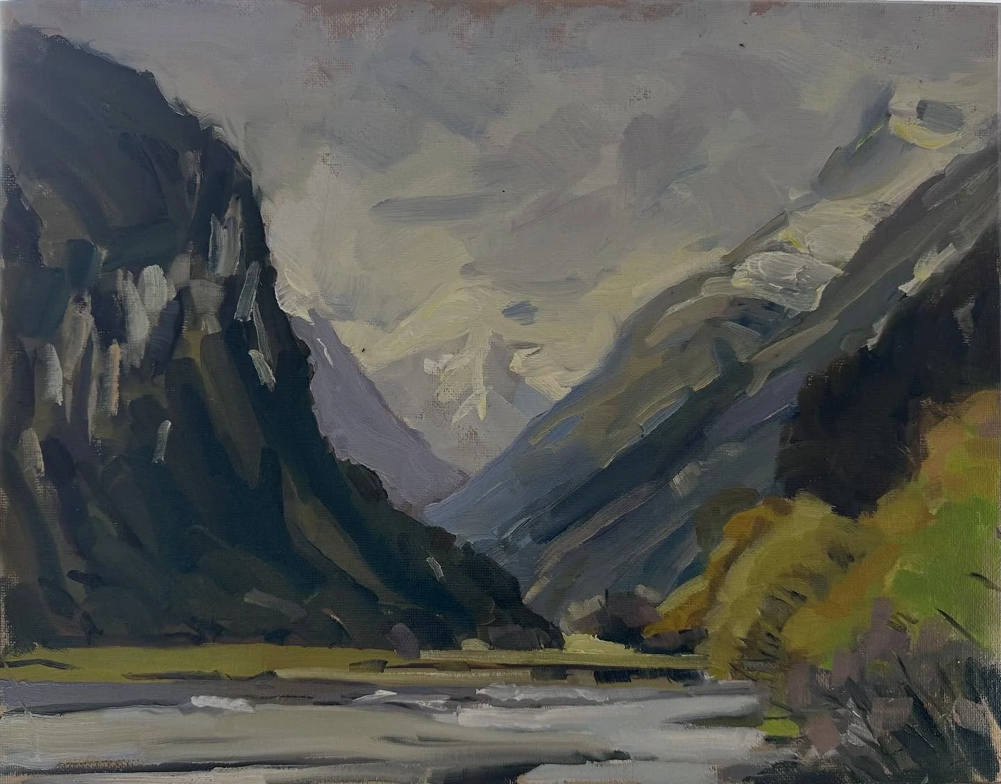 3 paintings done at Queenstown and Wanaka #oil #pleinair #landscape #mountains #newzealand #still some snow but getting warmer so it won&rsquo;t last long #lovepainting🎨