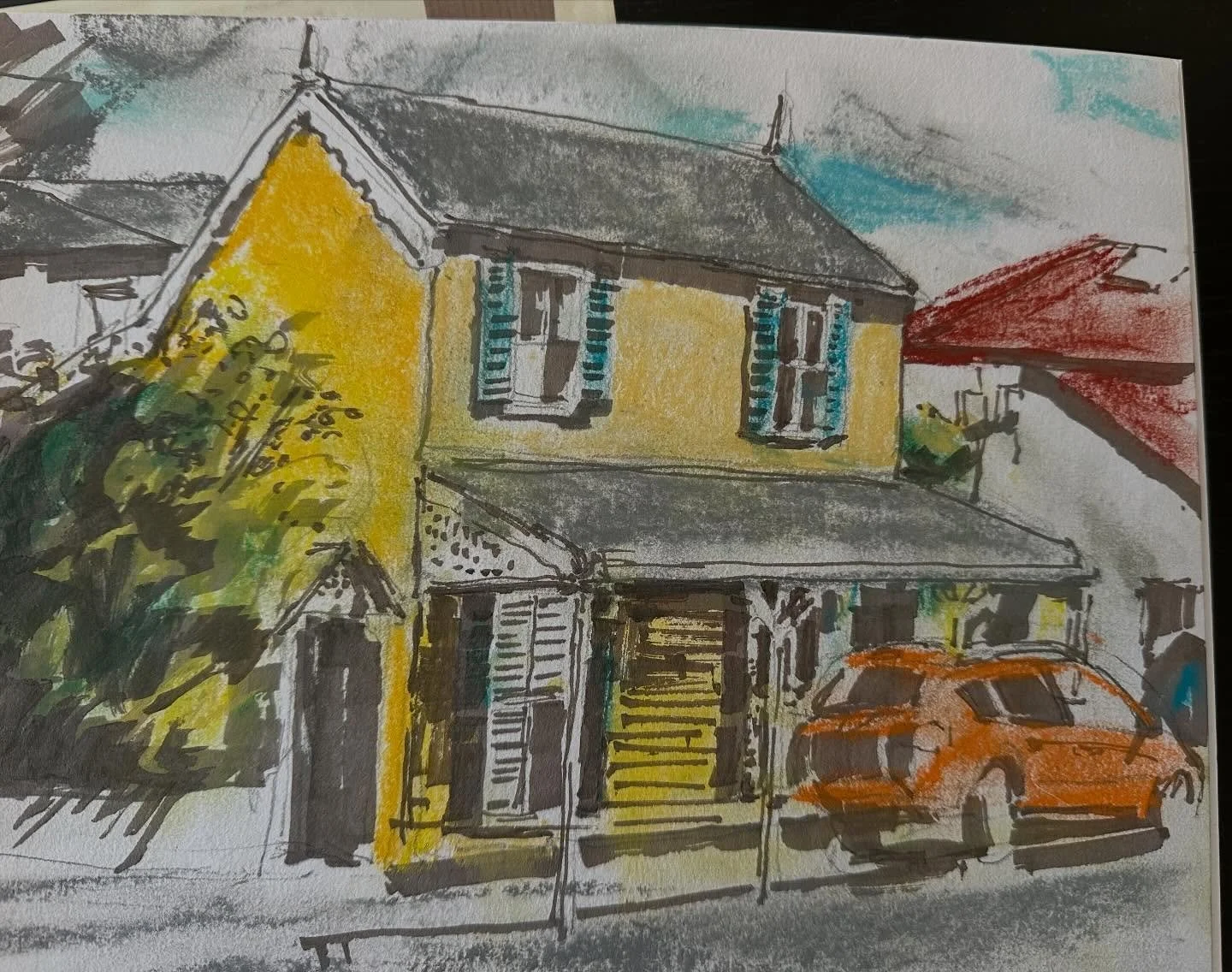 Sketching group from La Brasserie#onlocation#akaroa#newzealand