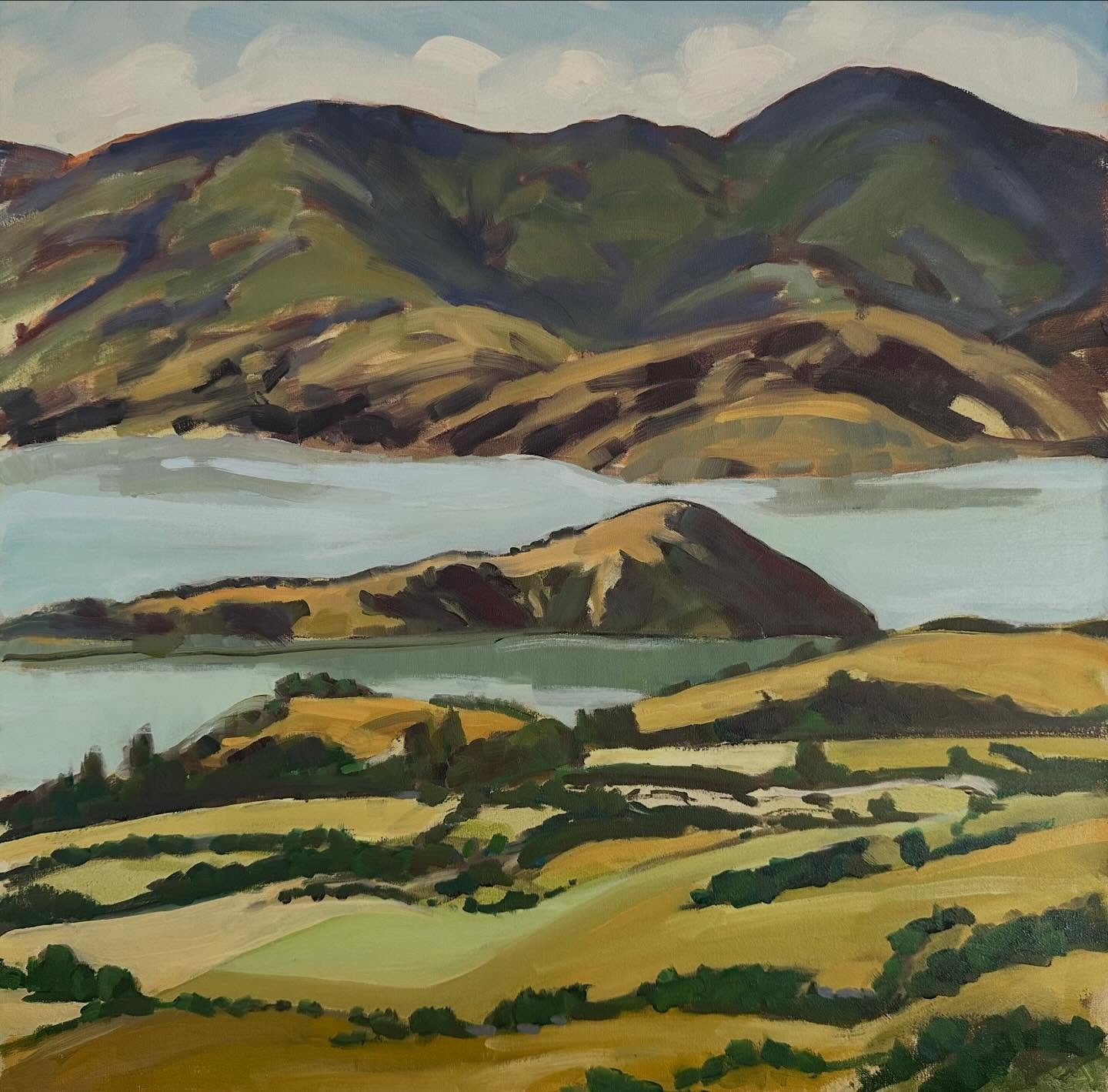 My new back yard in Akaroa,oil 18x18&rdquo;South Island New Zealand#lovepainting❤️