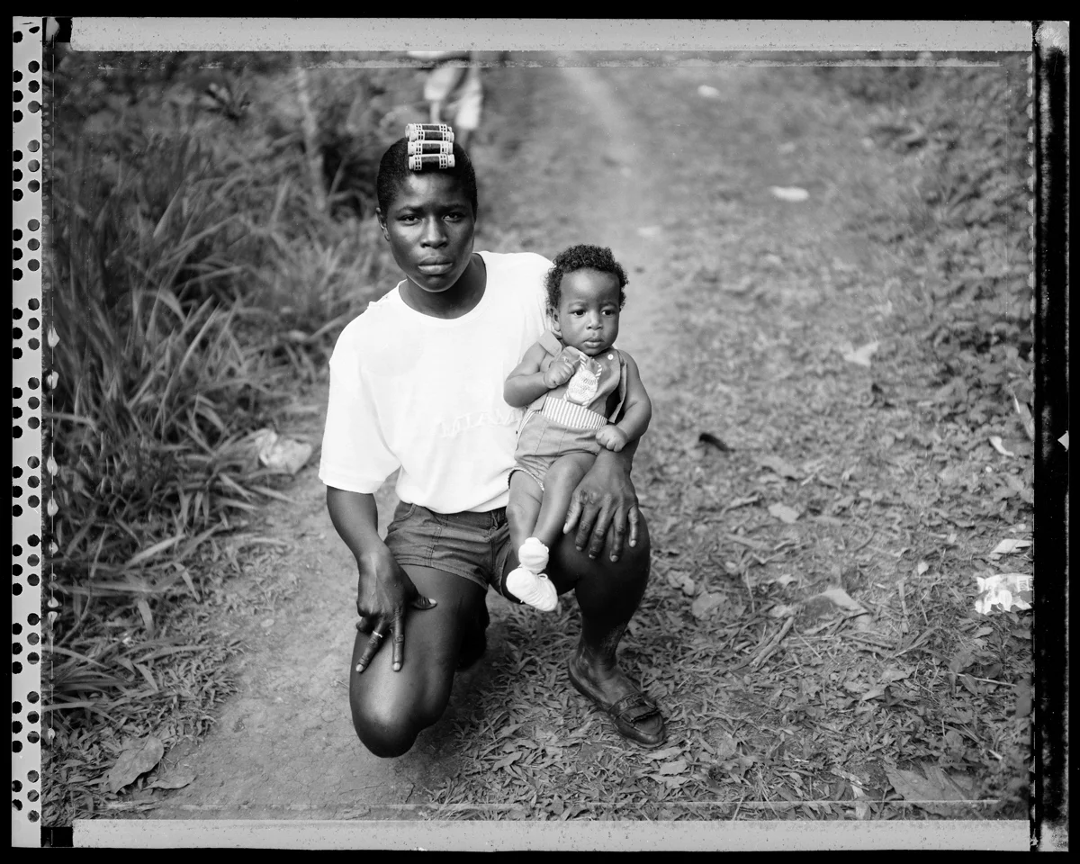 Cindy and child, 1995