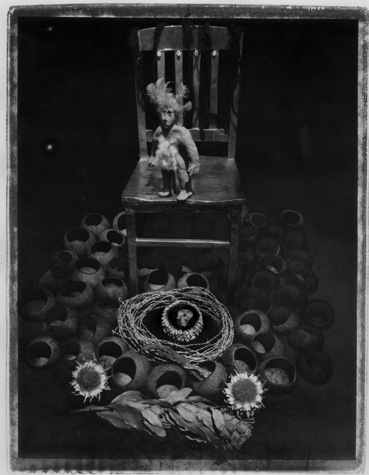 Copper Throne with Feathered Clay Figure, 1991