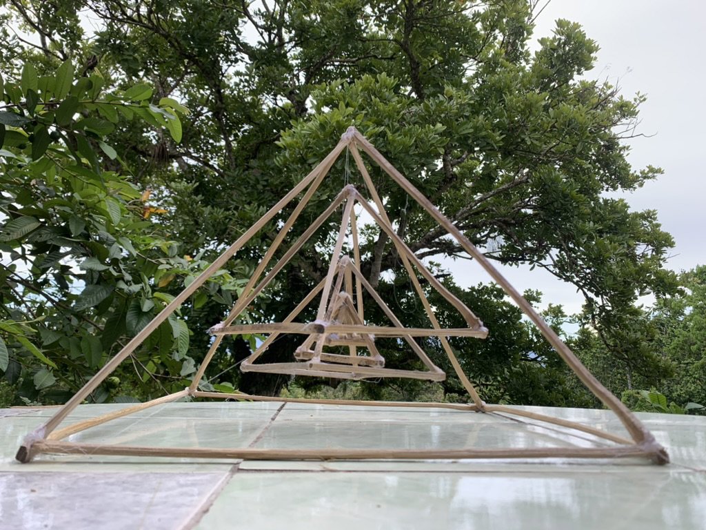 Ascending Pyramids , 2024 (bamboo scale model for upcoming work)