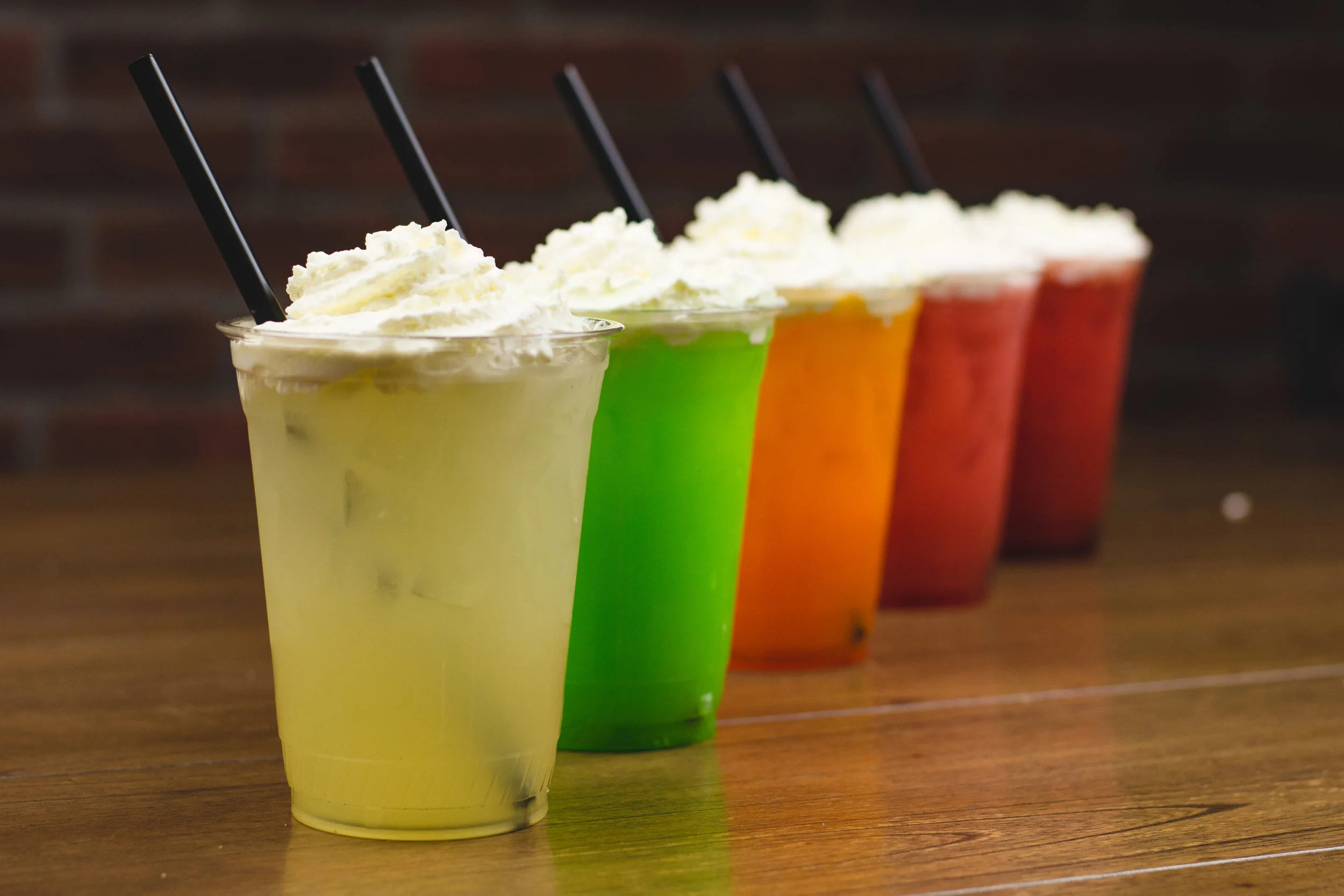 Italian Sodas- Coconut, Green Apple, Orange, Strawberry, Raspberry, Black Cherry, Blackberry, Huckleberry, Blueberry, Kiwi, Almond, Pumpkin Pie