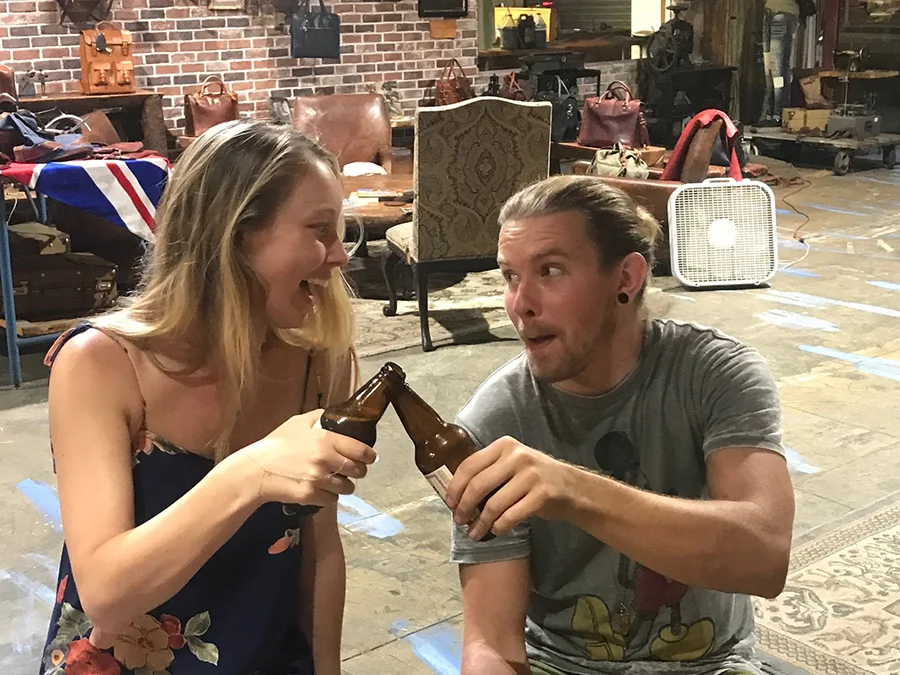 So Matt was able to finish his thing around 7pm & by this time, I had gone to a local liquor store for some more beers. We were enjoying the moment & having some beers... Then, friends started to walk by & ended up joining us till late night. 