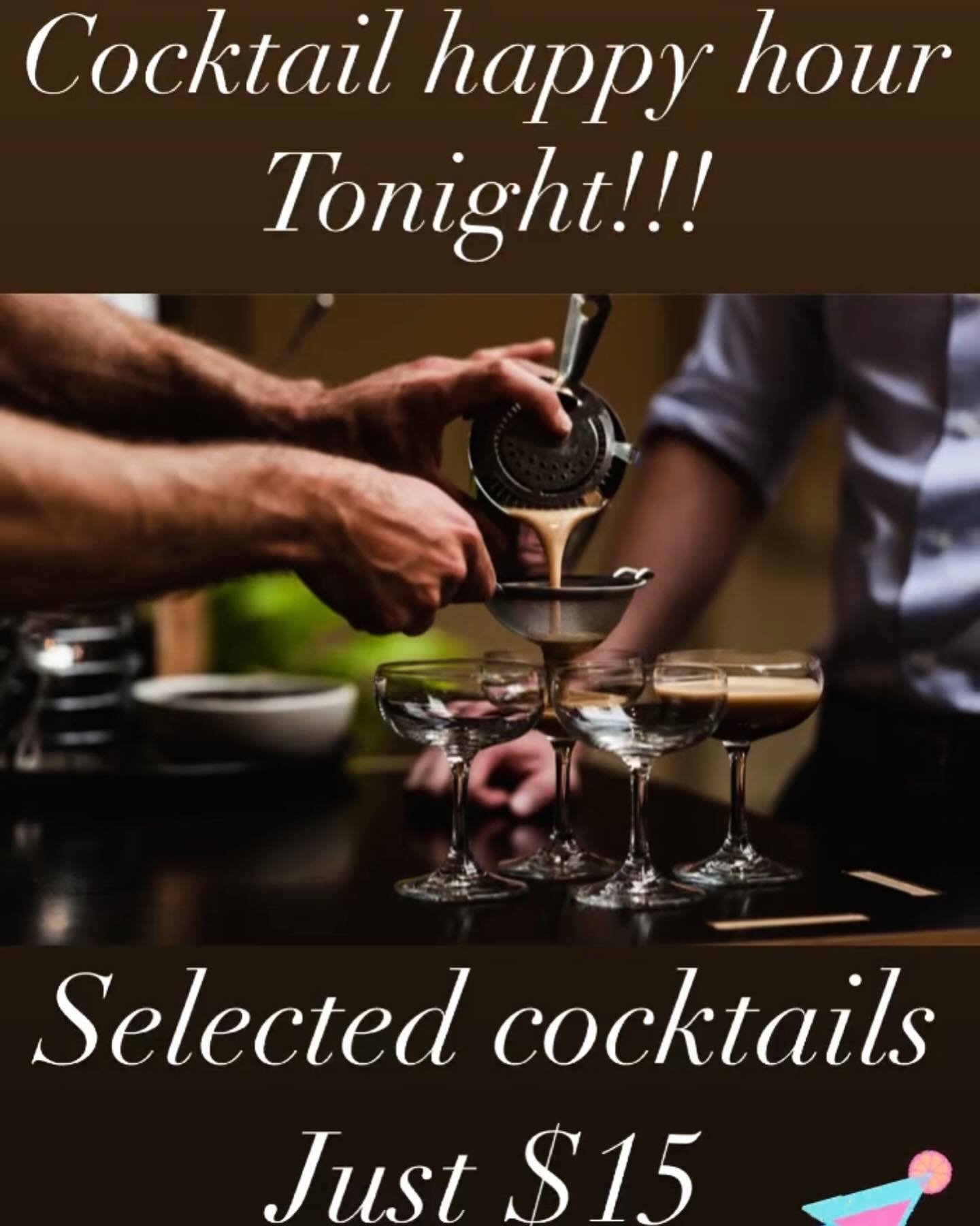Let&rsquo;s start the #Easter long weekend in style with #cocktailhappyhour Thursday 28th from 6 to 8pm!
Selected #cocktails for $15 
#aperolspritz #espressomartini #spicymargarita 

@whatsonadelaide @experienceadl @adelaideloves @thestreetsofadelaid