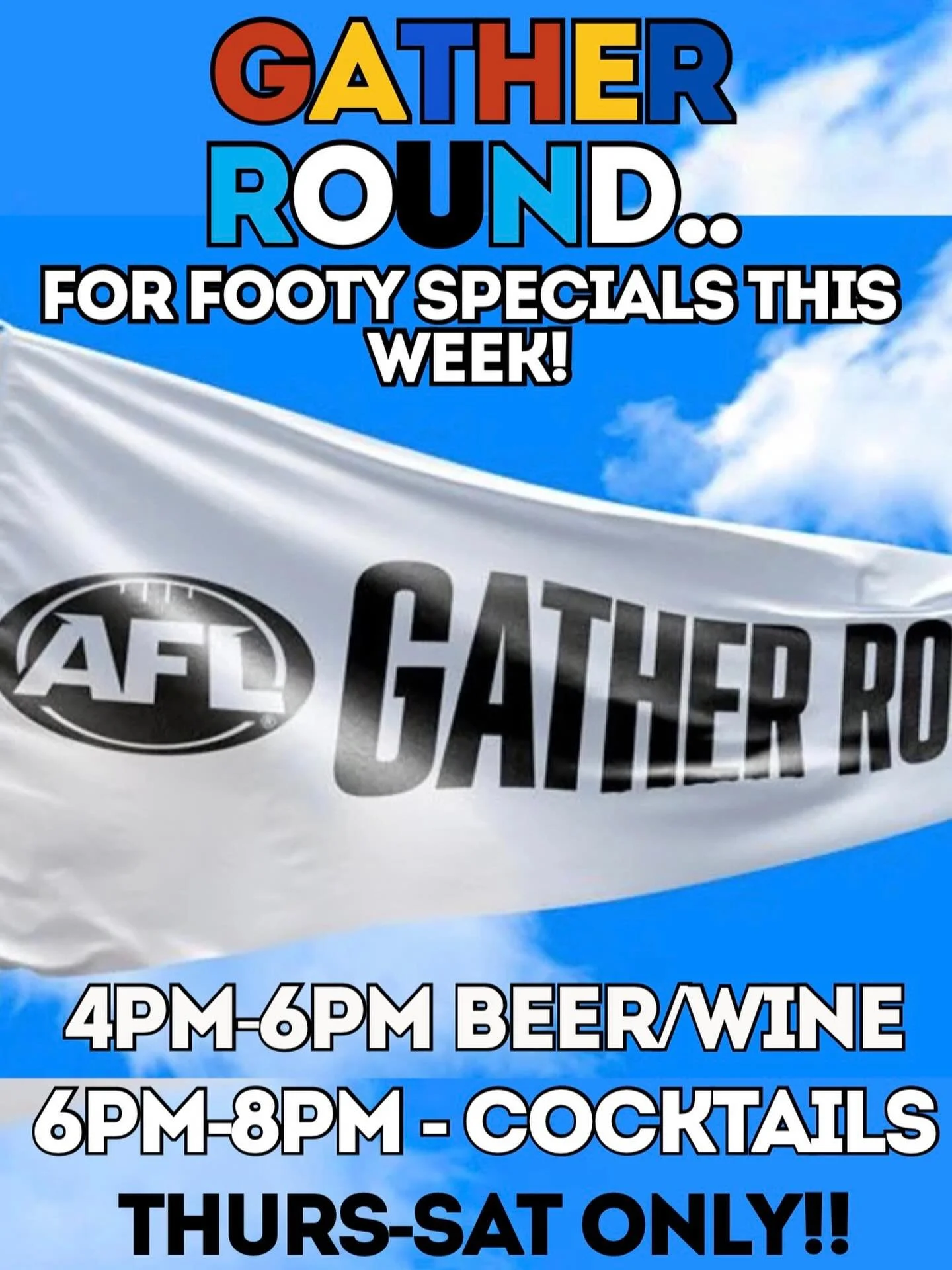 Gather round the Treasury 1860 bar for extended happy hours this Thursday, Friday and Saturday!

4-6pm 🍺 + 🍷 
6-8pm 🍸 🍹 

#gatherround #adelaide #adelaideloves #happyhour #AFL @satourismcommission @experienceadl @annathomasproductions 
@johnny_th