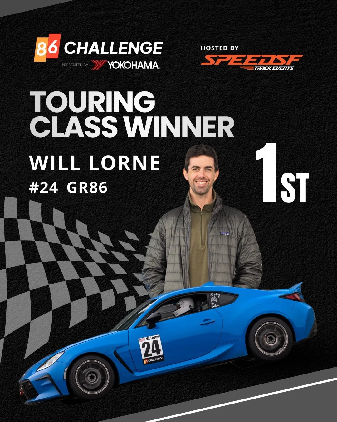 First round of the @86challenge is officially in the books.

Thunderhill Raceway, Cyclone configuration. congratulations to our class winners for setting the pace and executing when it mattered. Strong start to the season.

Meet your winners:
Stock C