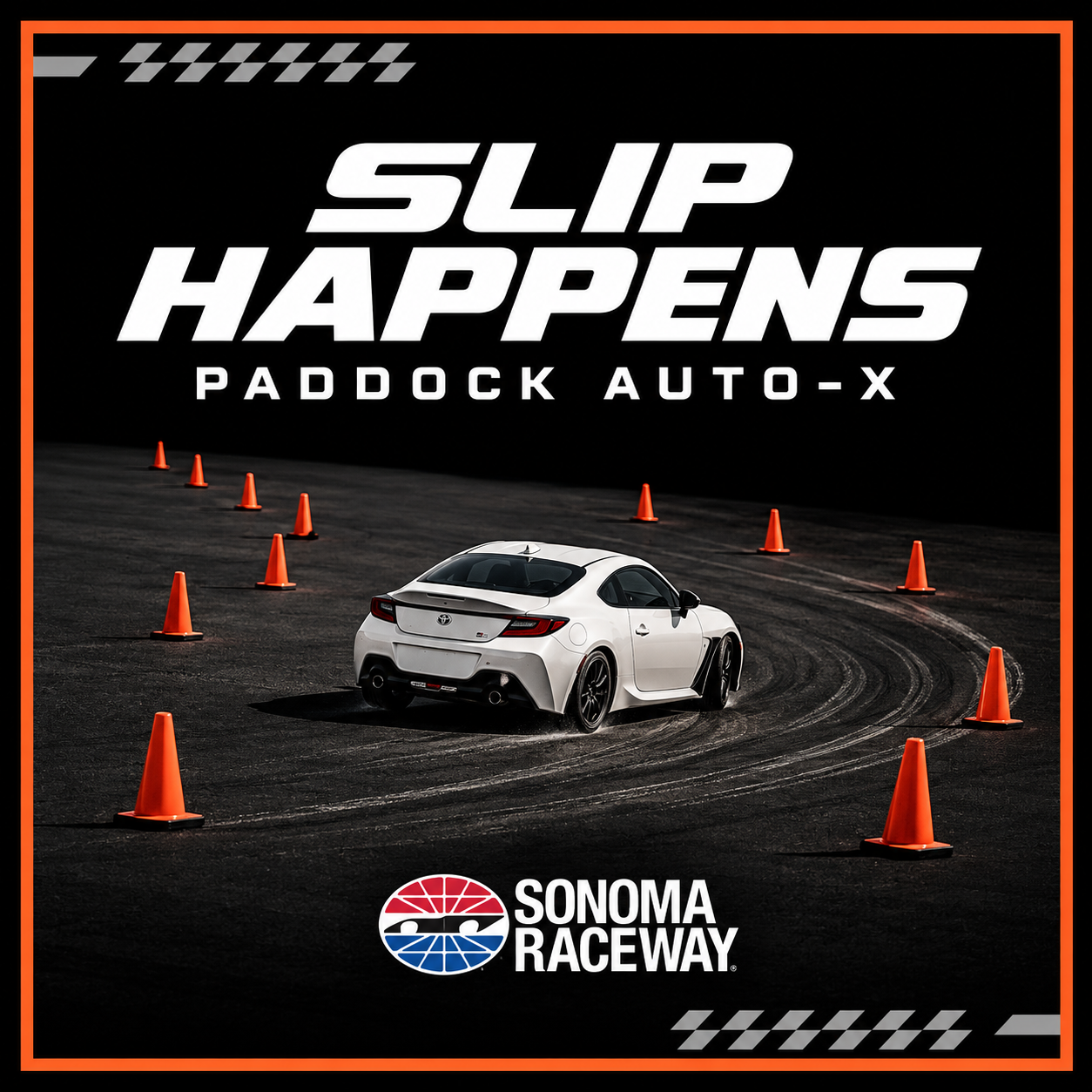 October 14, 2026
Slip Happens · Sonoma paddock
5:30–10 pm · Cone course · View details →