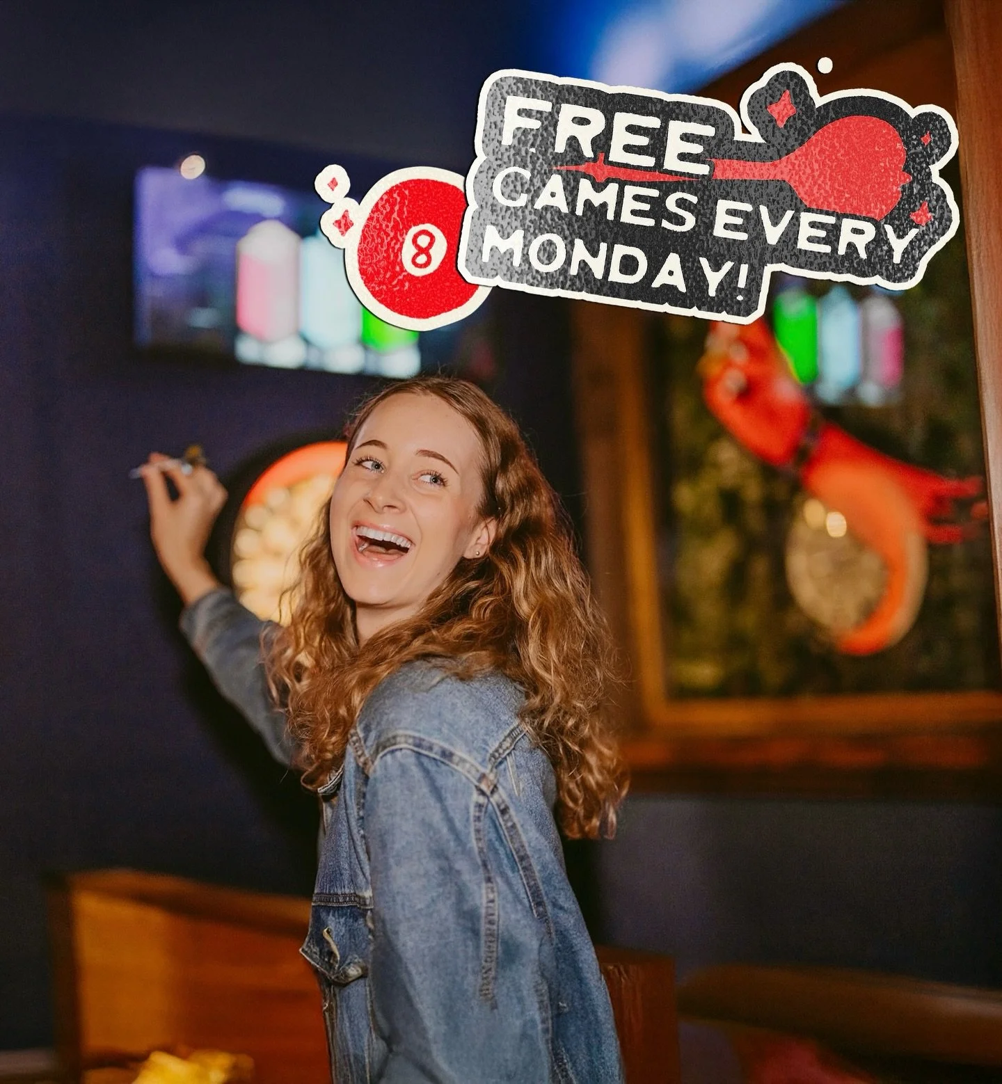 Mondays don&rsquo;t have to be boring 🎯

All day, every Monday, you can jump onto all of our games completely for free! Including pool, shuffleboard, cornhole and our full interactive darts setup

And let&rsquo;s just say there&rsquo;s something ver