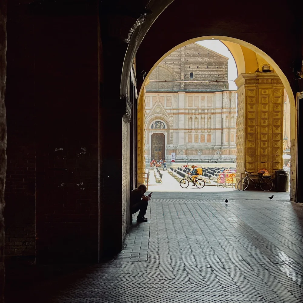 A view of Piazza Maggiore.