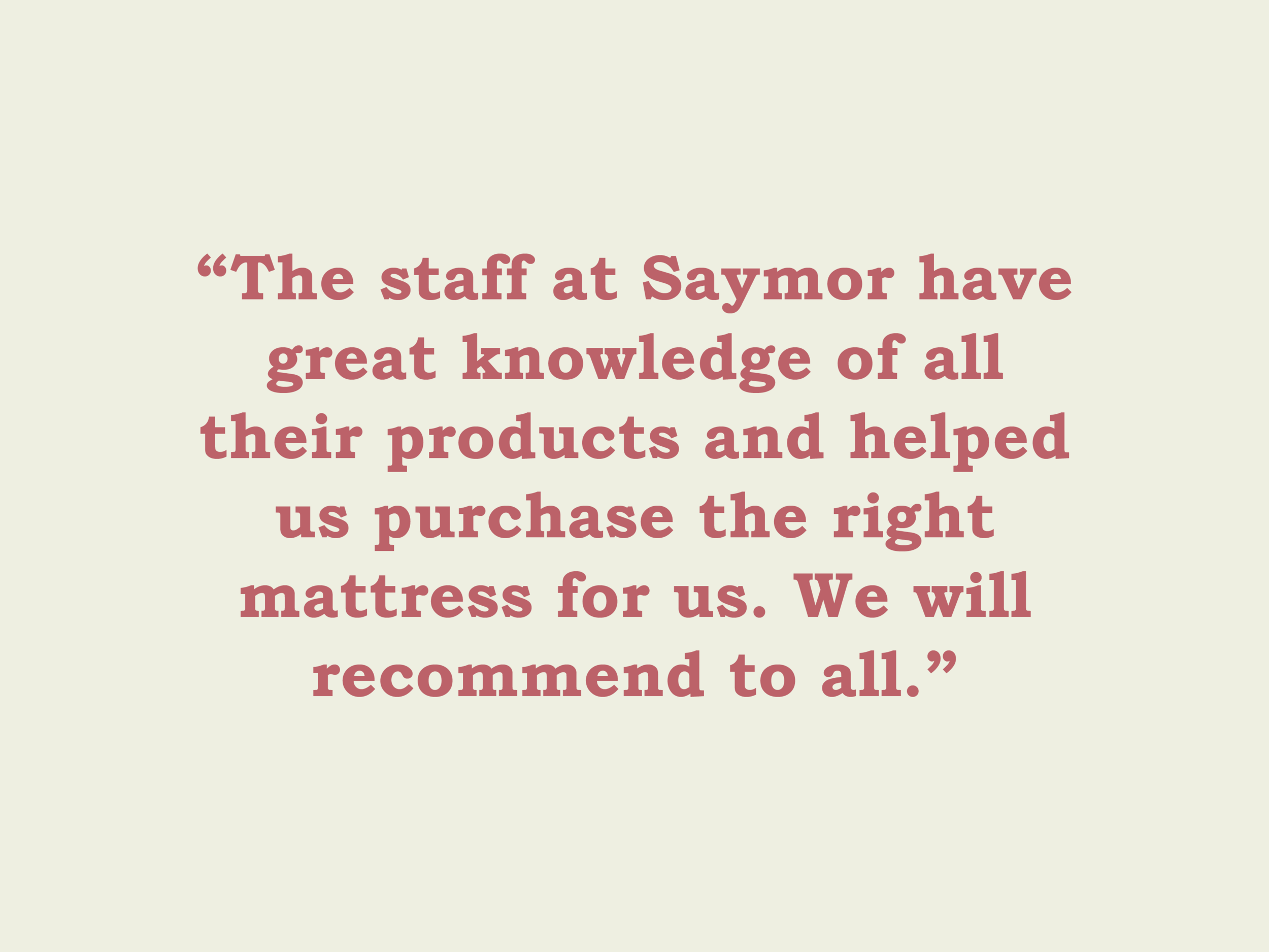 One of our lovely reviews