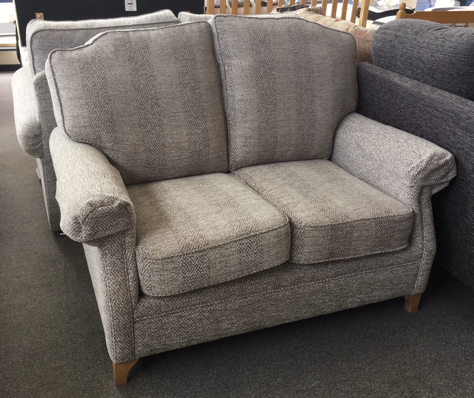 Hendon Two Seater Fabric Sofa Was: £849.00 Sale 1/2 Price Offer: £399.95 (includes free arm caps)